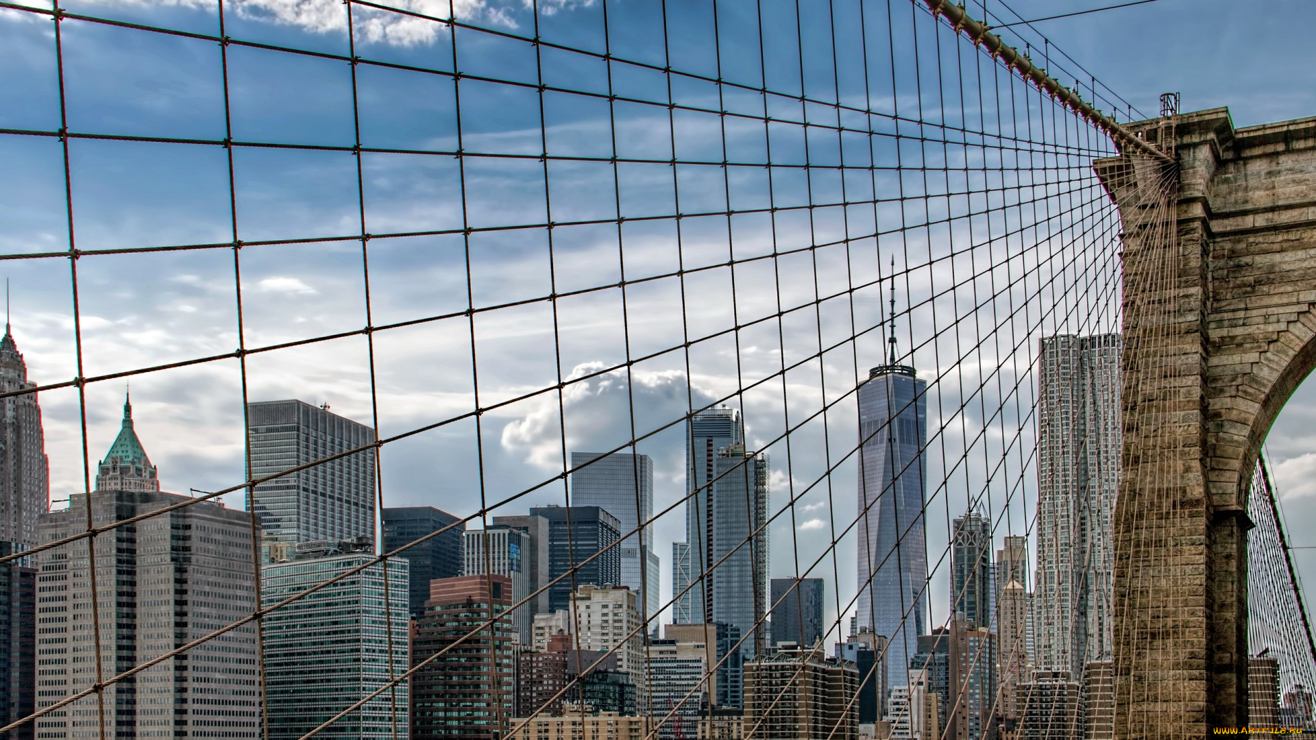 города, нью-йорк, , сша, brooklyn, bridge, new, york, manhattan