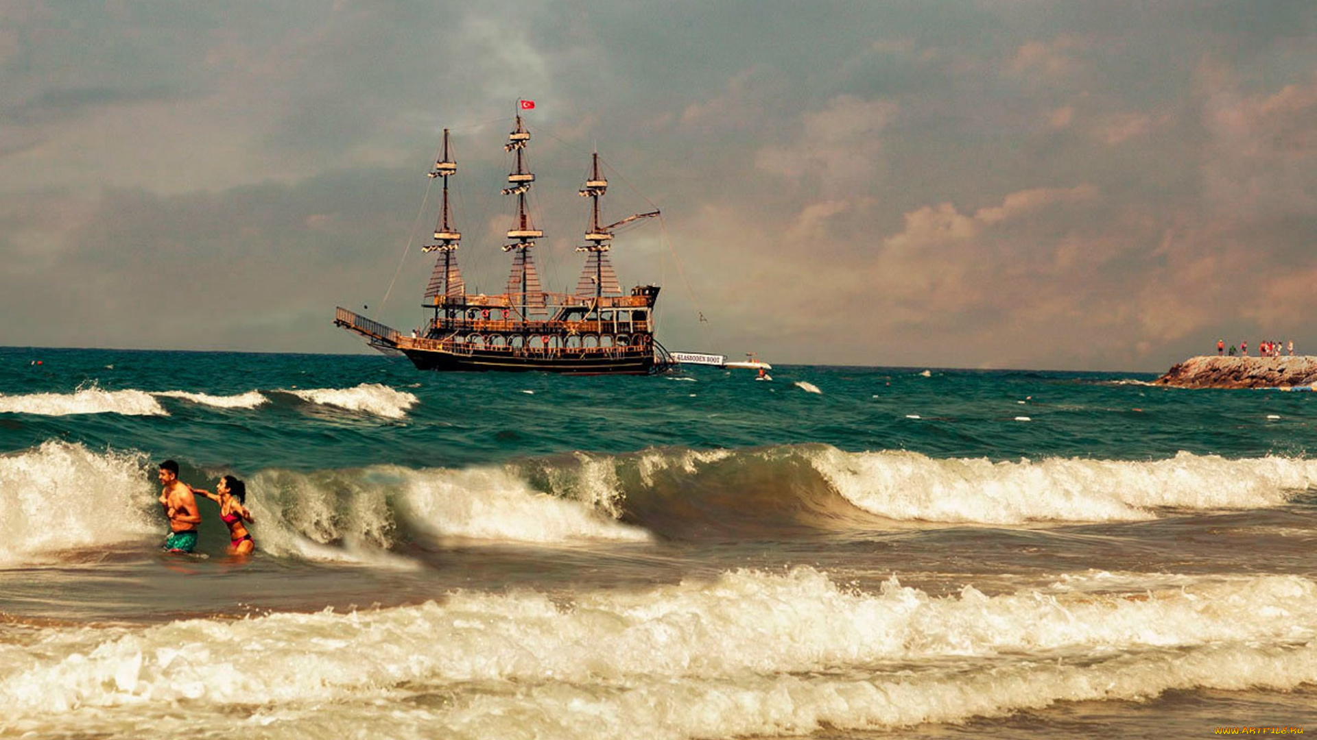 корабли, парусники, парусник