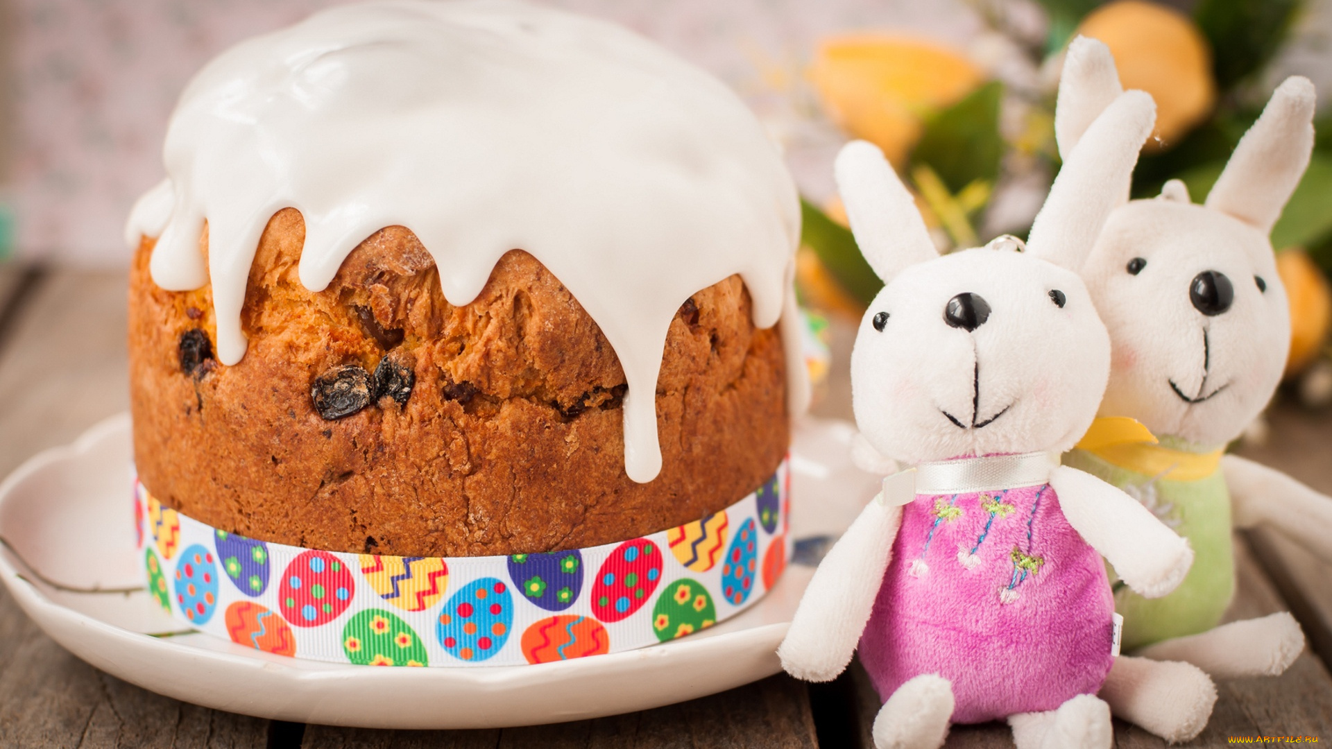 праздничные, пасха, игрушки, кулич, кролики