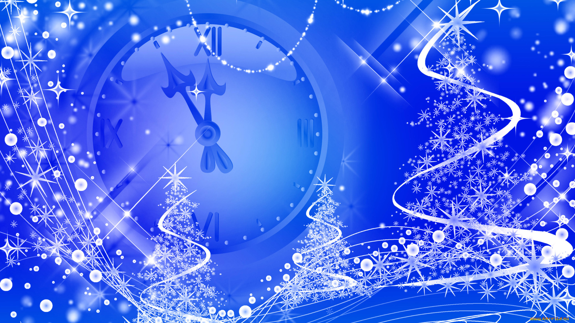праздничные, векторная, графика, , новый, год, часы, снежинки