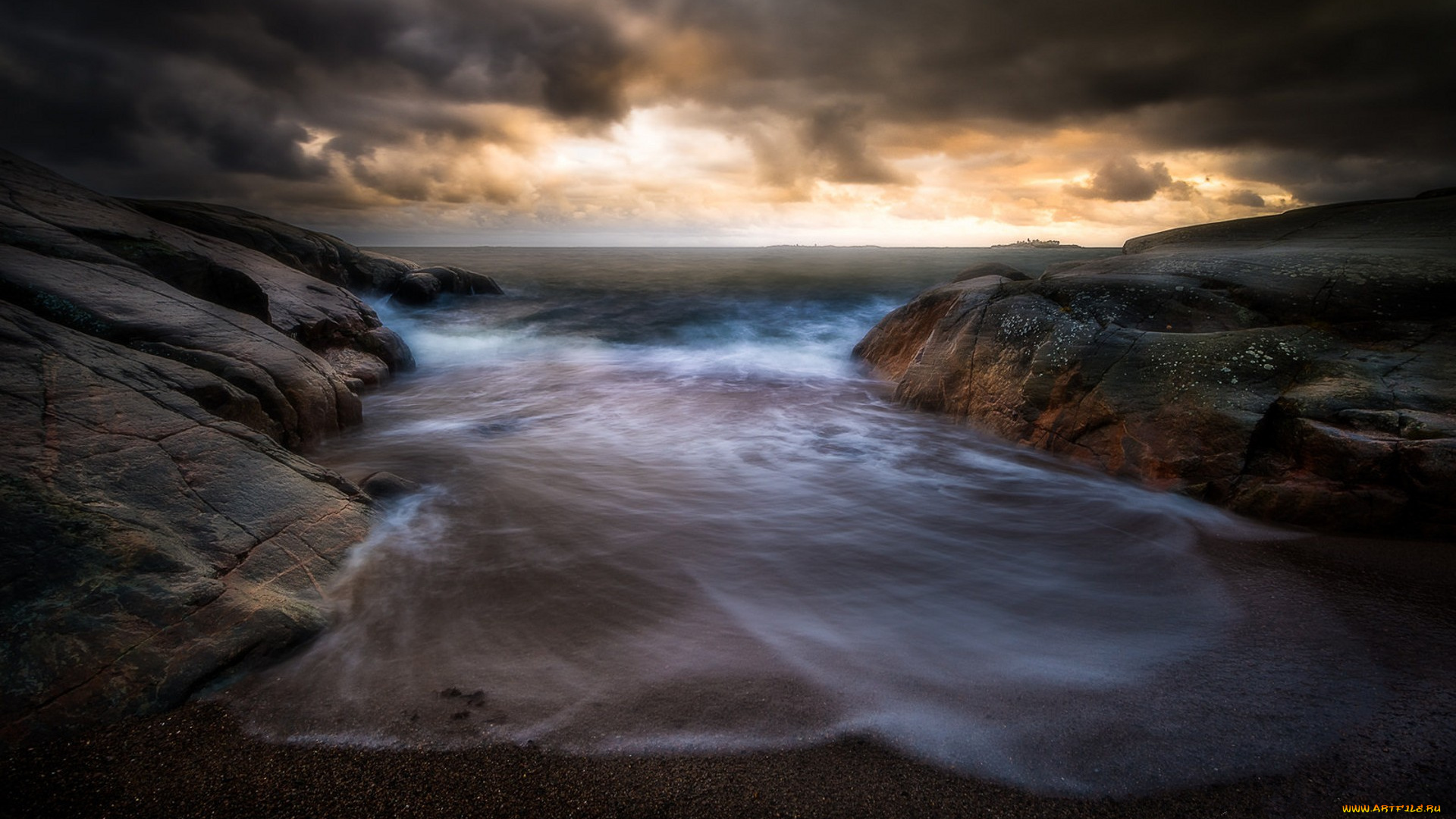 природа, побережье, простор