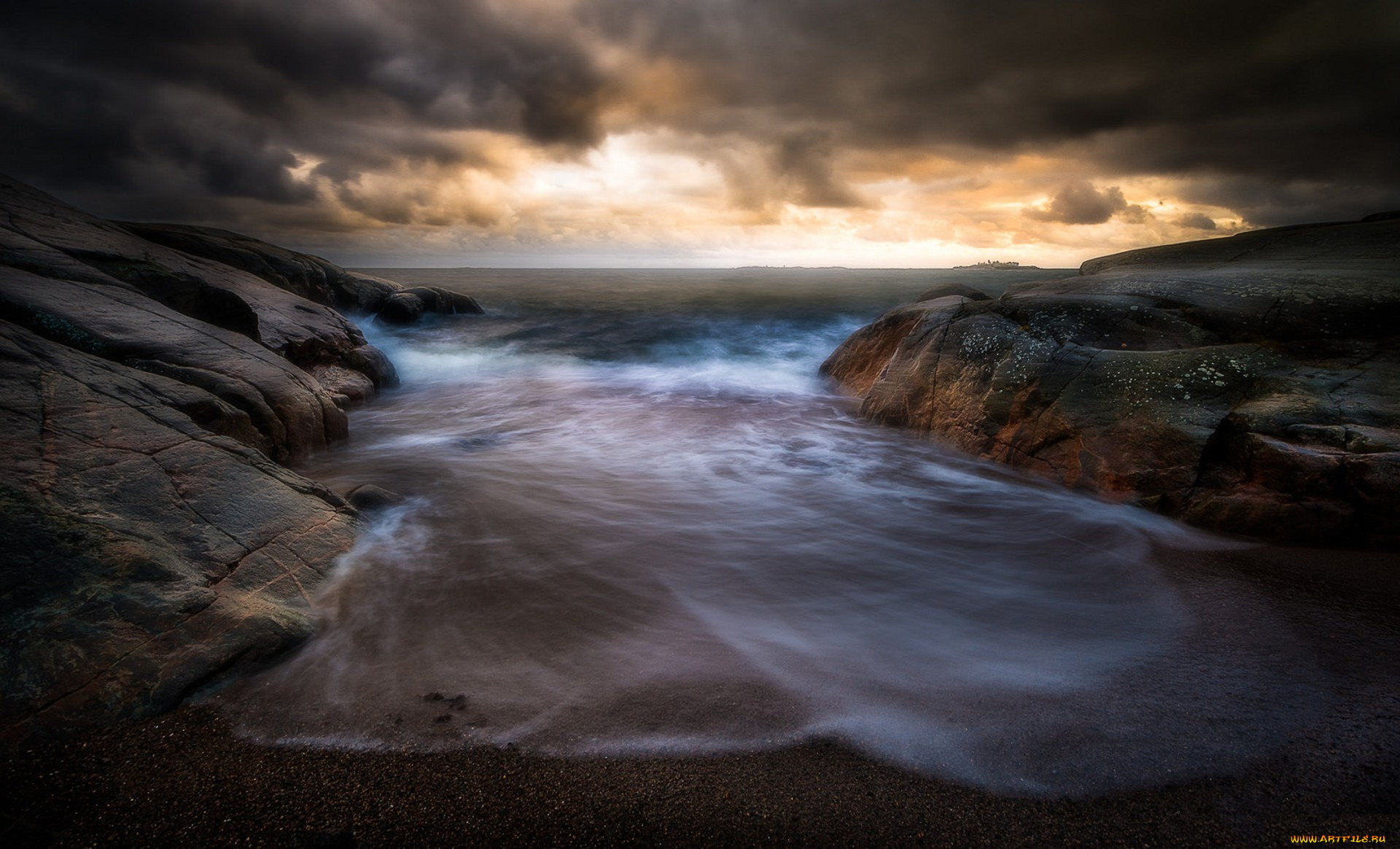 природа, побережье, простор