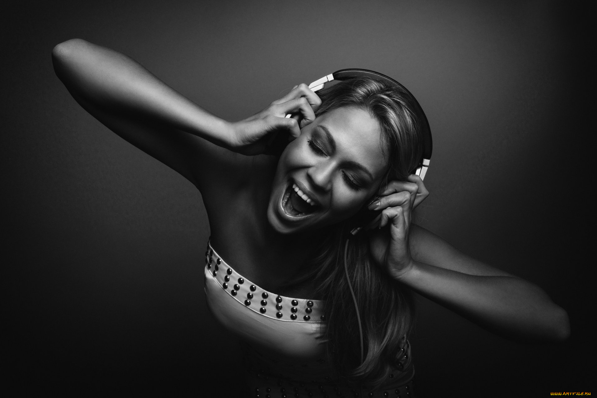 музыка, -другое, эмоции, наушники, девушка