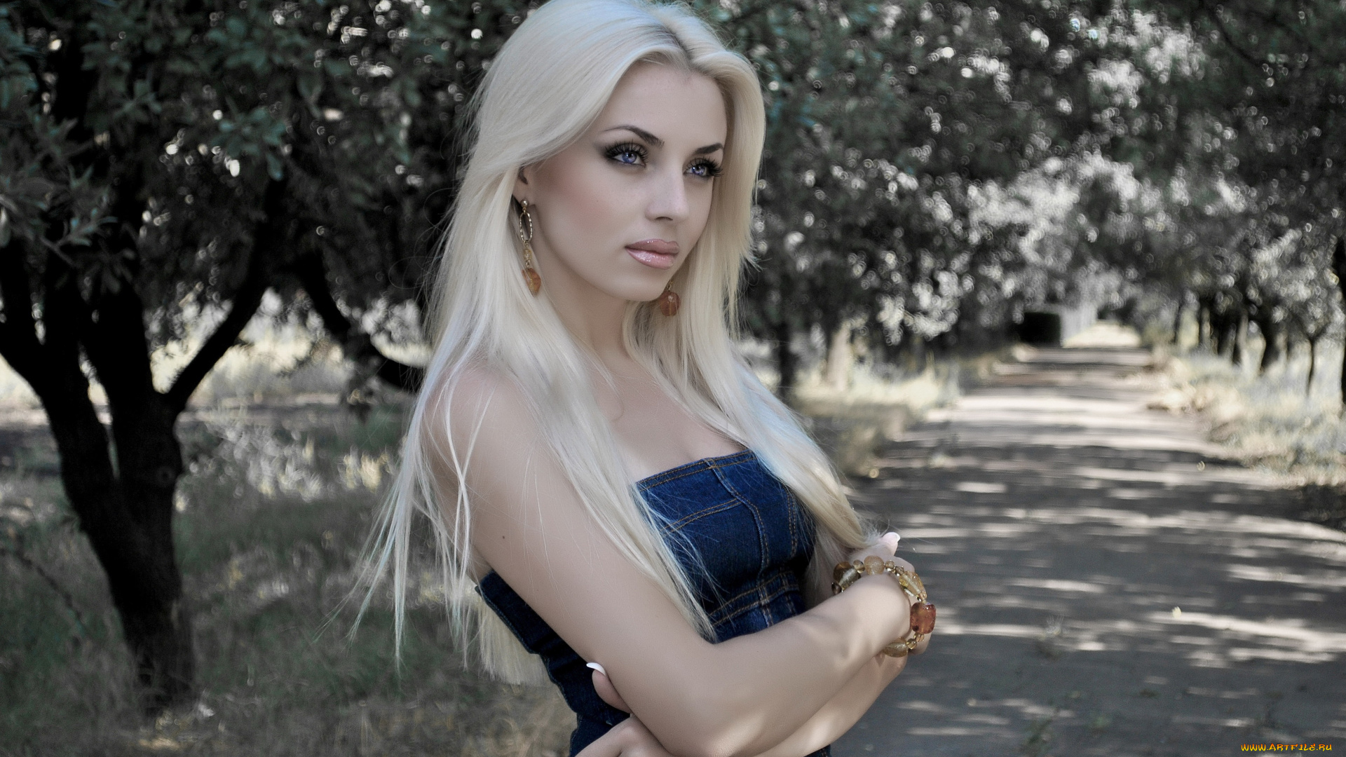 девушки, -, блондинки, , светловолосые, блондинка, аллея