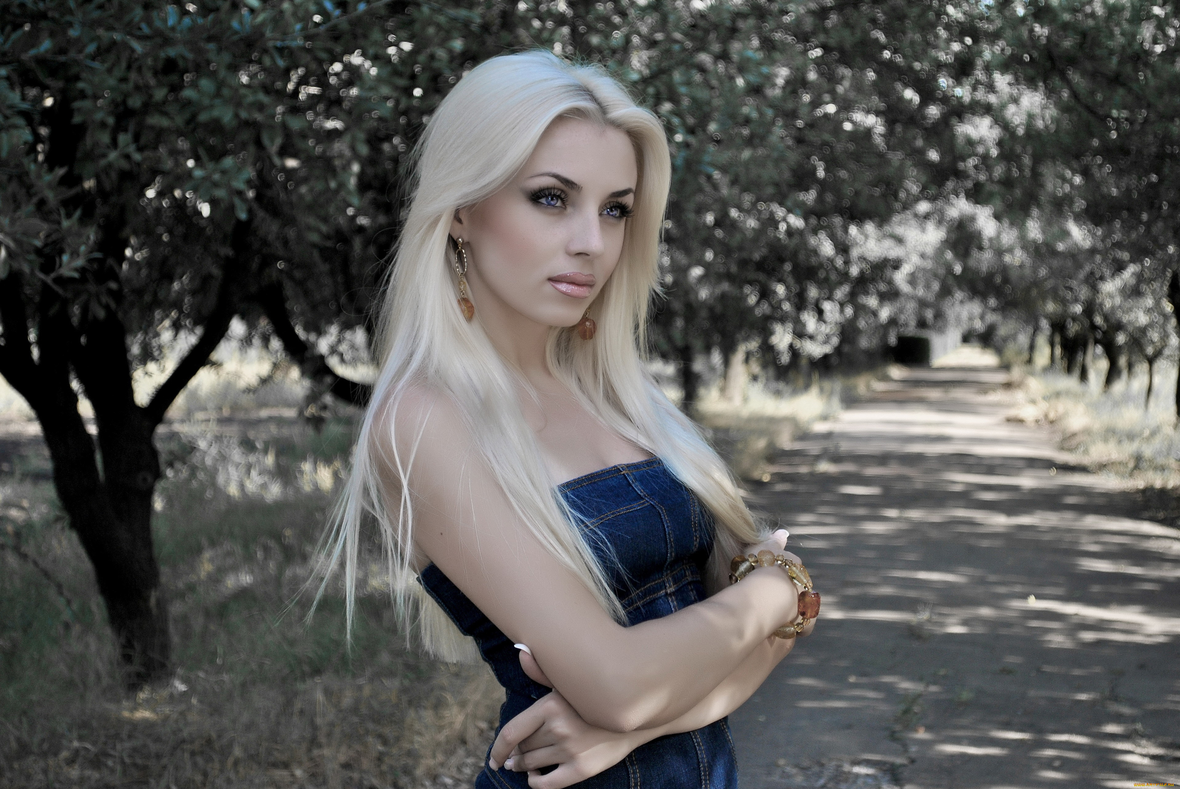 девушки, -, блондинки, , светловолосые, блондинка, аллея