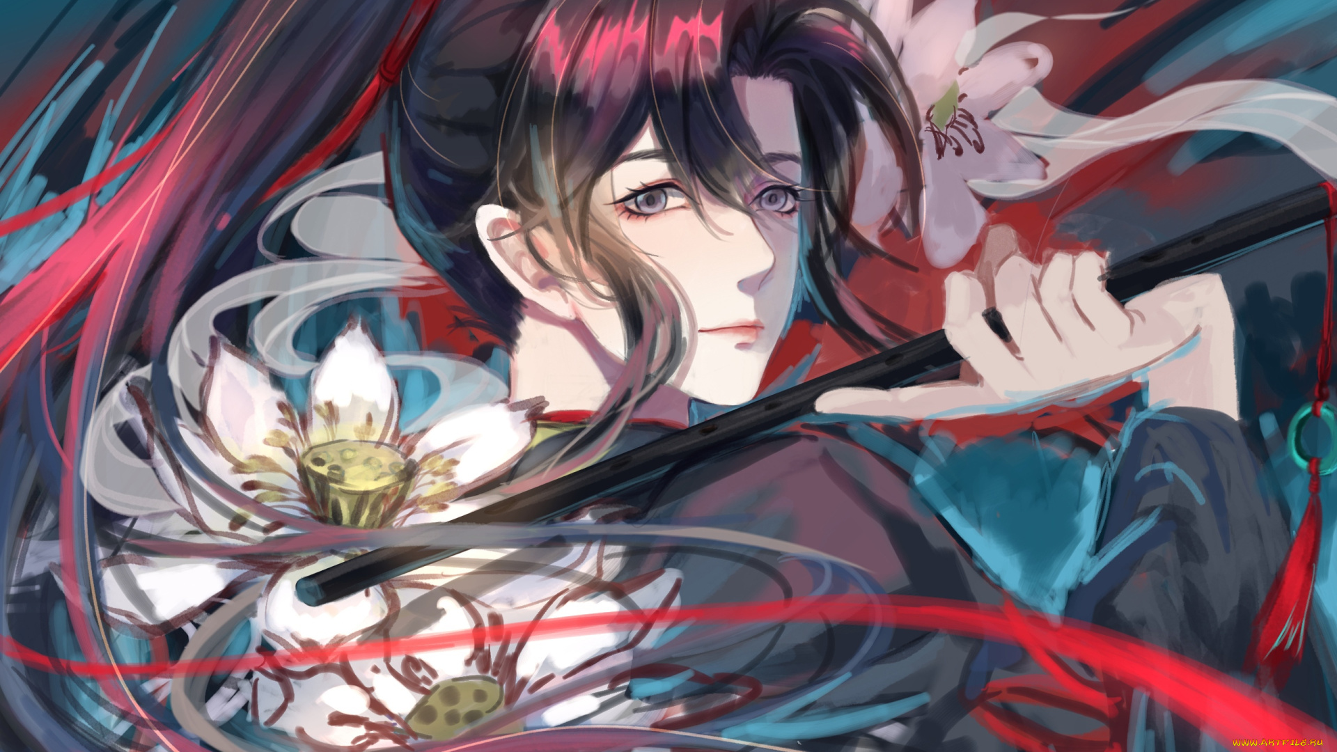 аниме, mo, dao, zu, shi, вэй, усянь, флейта, цветы