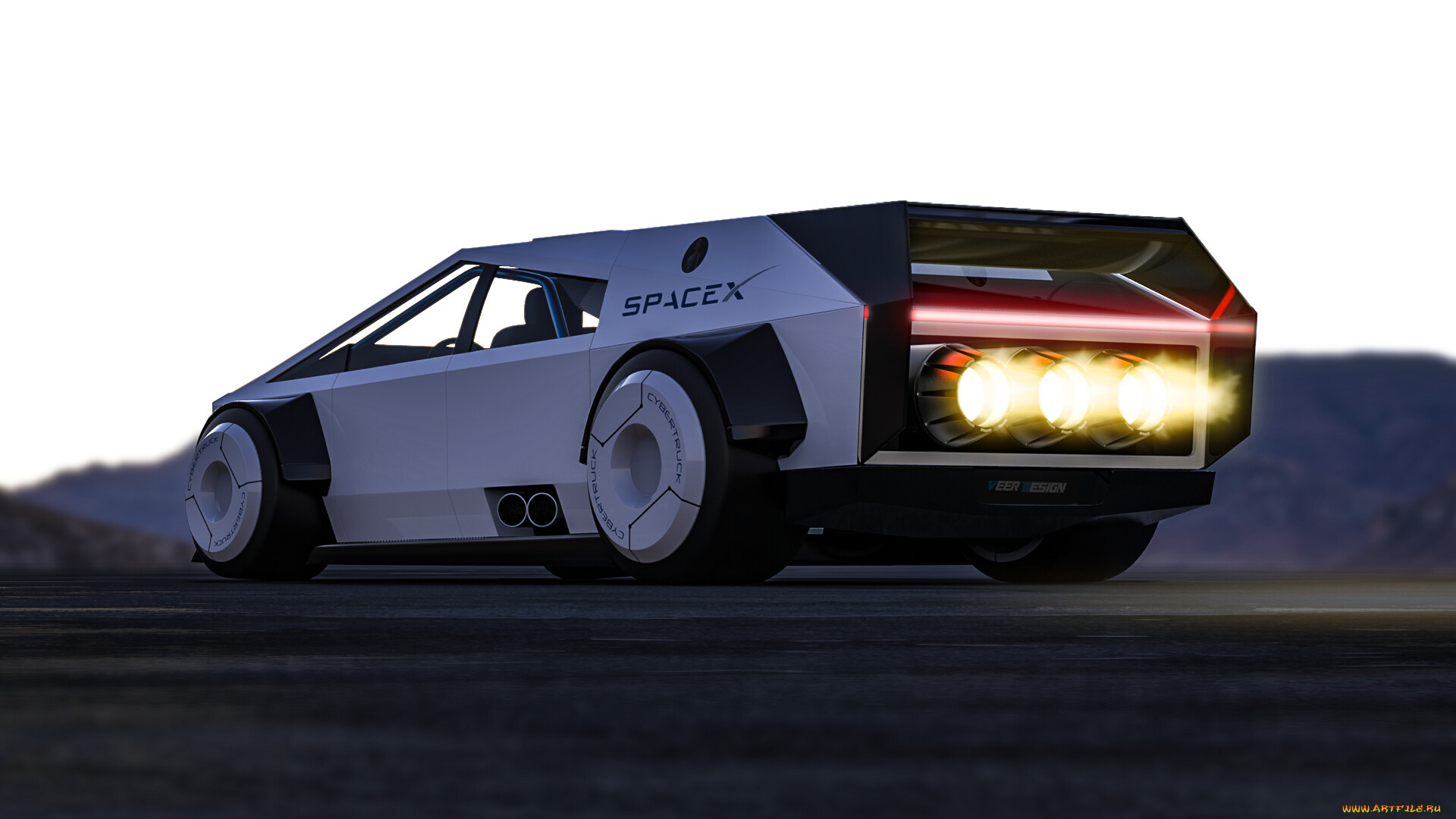 автомобили, 3д, tesla, cyber, truck