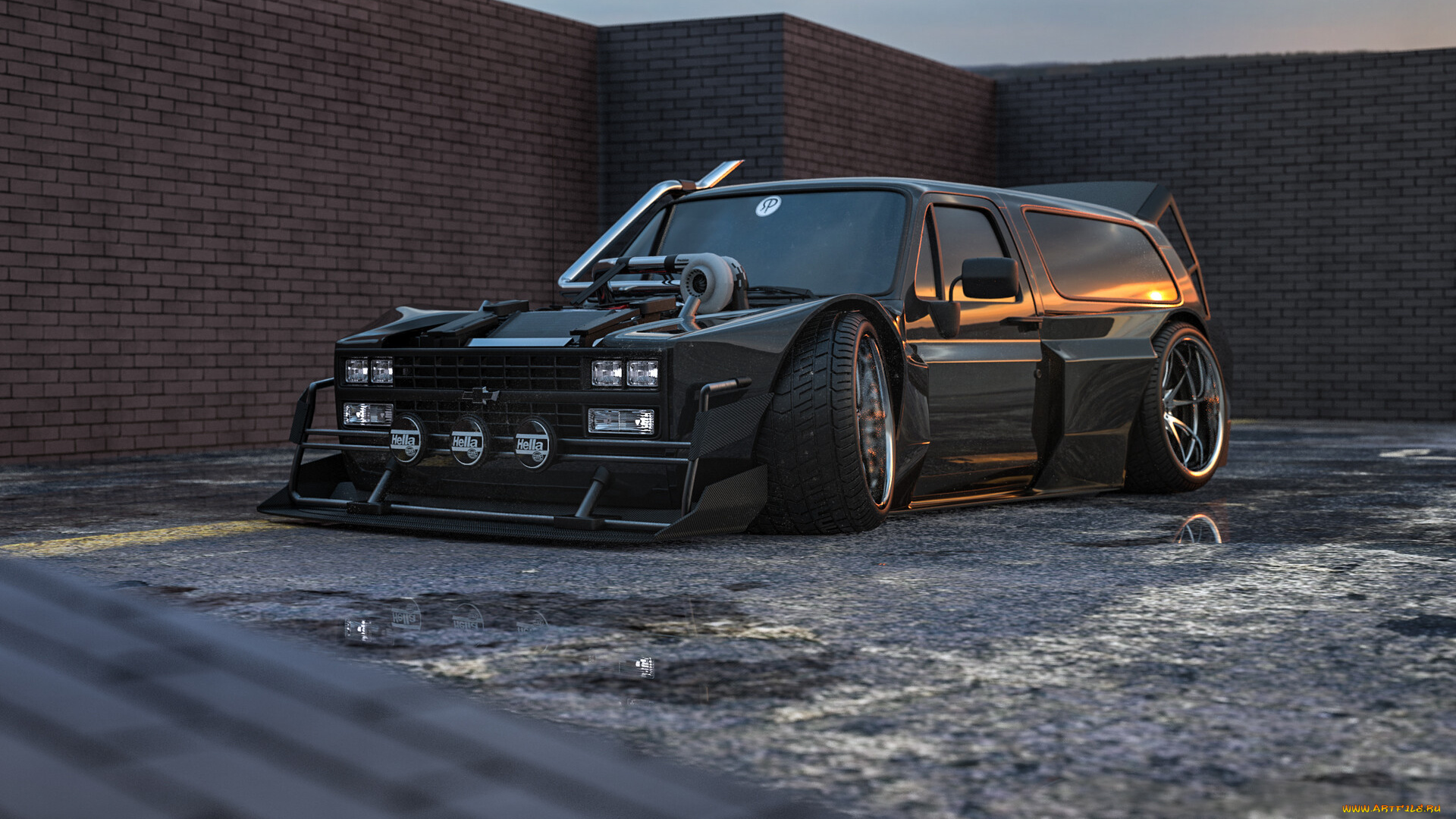 chevrolet, blazer, hell, boy, автомобили, 3д, chevrolet, blazer, hell, boy