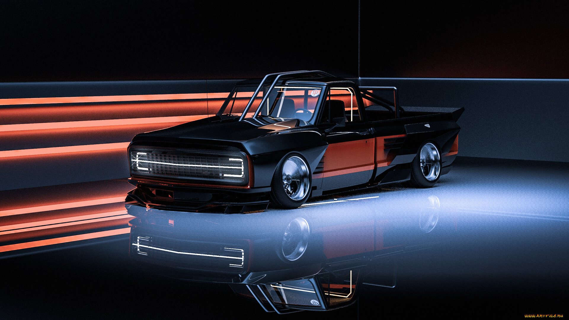 chevrolet, c10, cyber, truck, автомобили, 3д, chevrolet, c10, cyber, truck