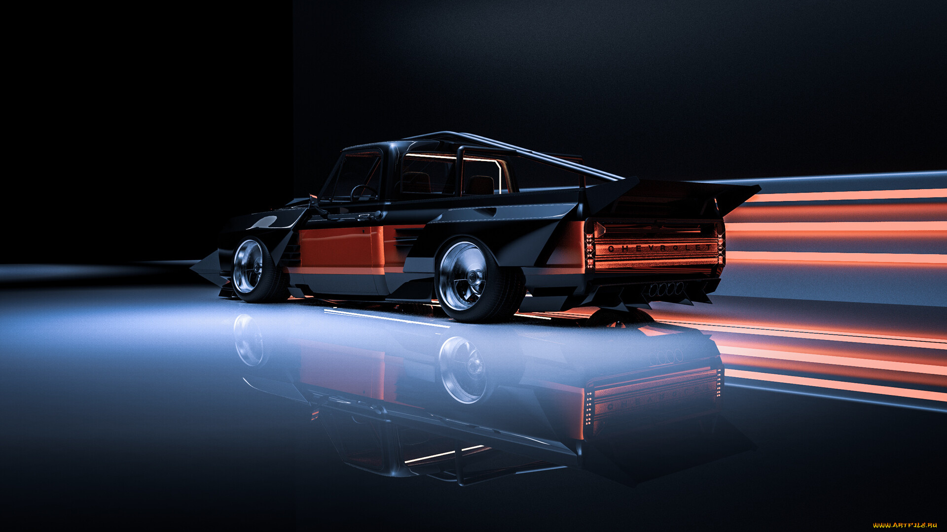 chevrolet, c10, cyber, truck, автомобили, 3д, chevrolet, c10, cyber, truck