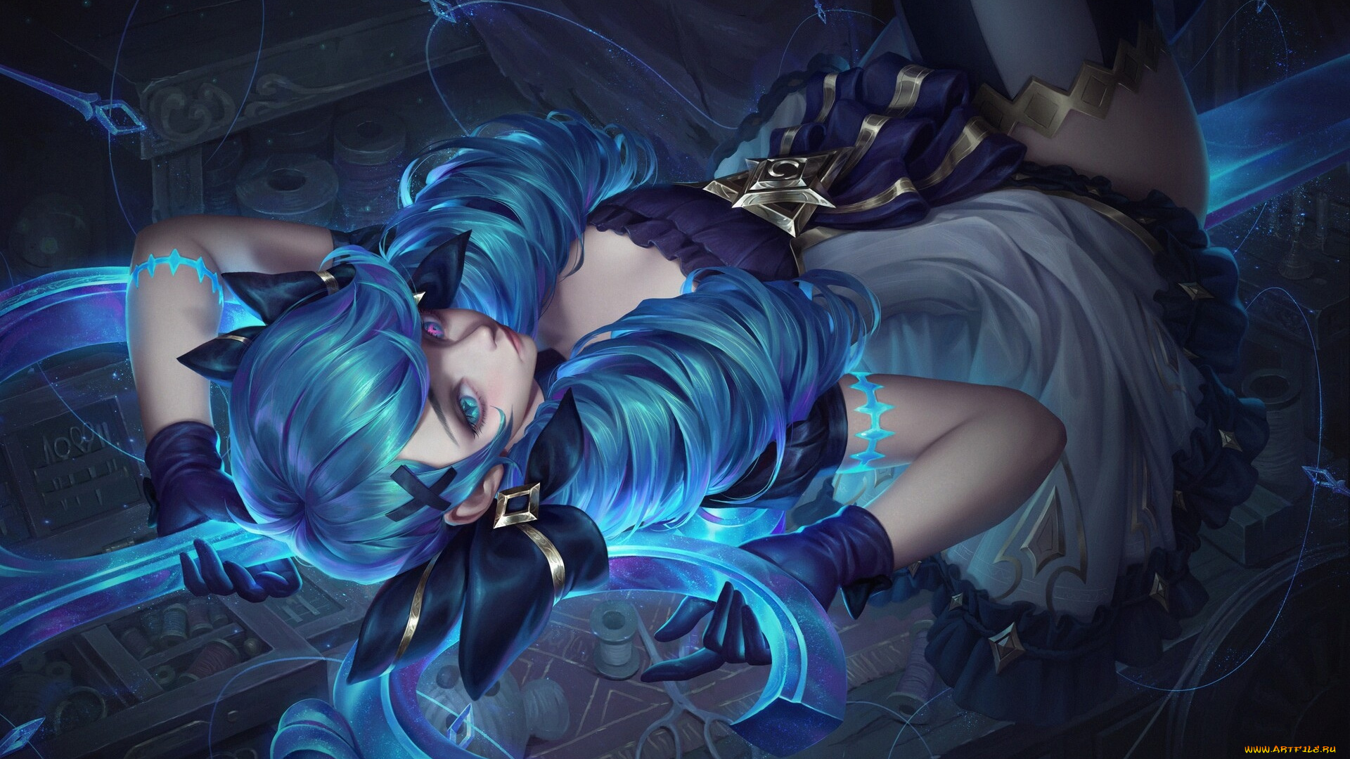 видео, игры, league, of, legends, gwen, ножницы