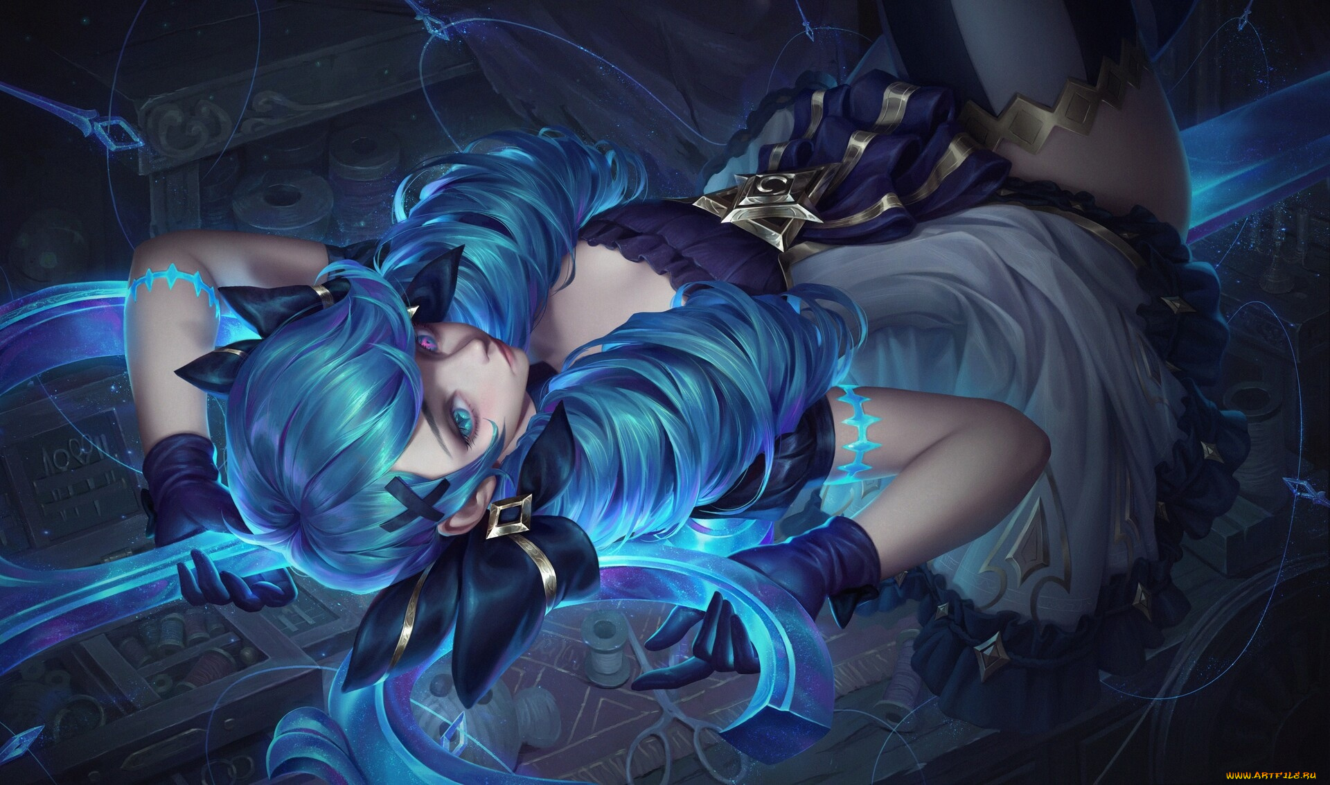 видео, игры, league, of, legends, gwen, ножницы