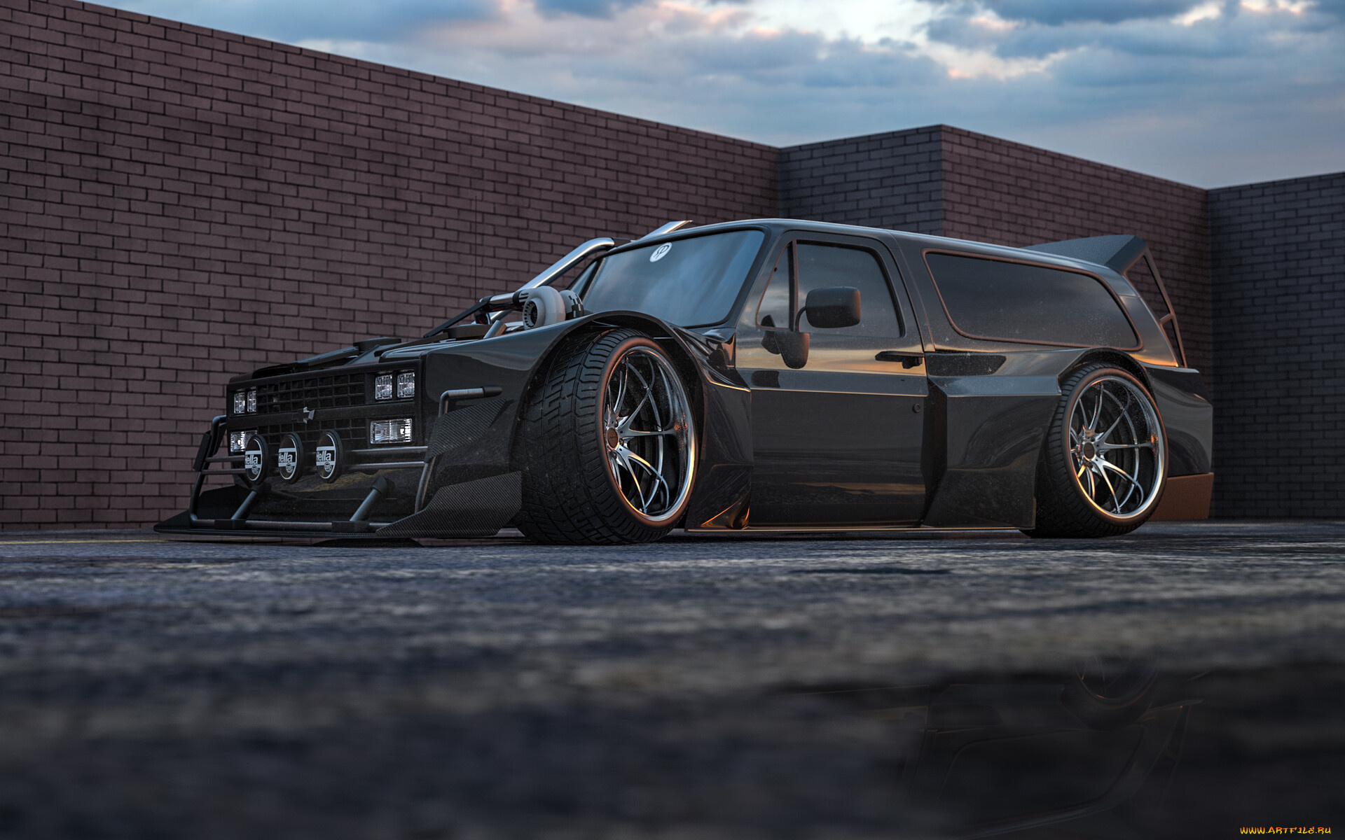 chevrolet, blazer, hell, boy, автомобили, 3д, chevrolet, blazer, hell, boy