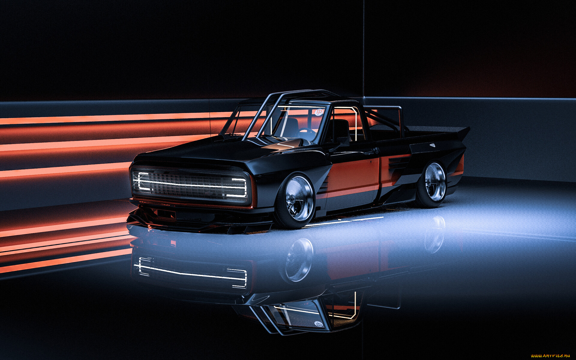chevrolet, c10, cyber, truck, автомобили, 3д, chevrolet, c10, cyber, truck