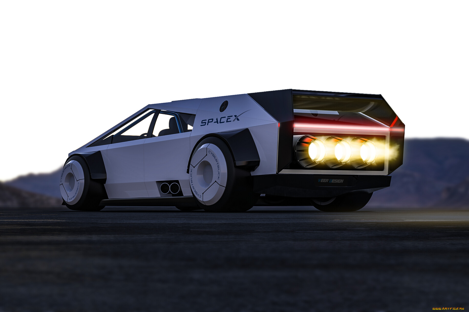 автомобили, 3д, tesla, cyber, truck