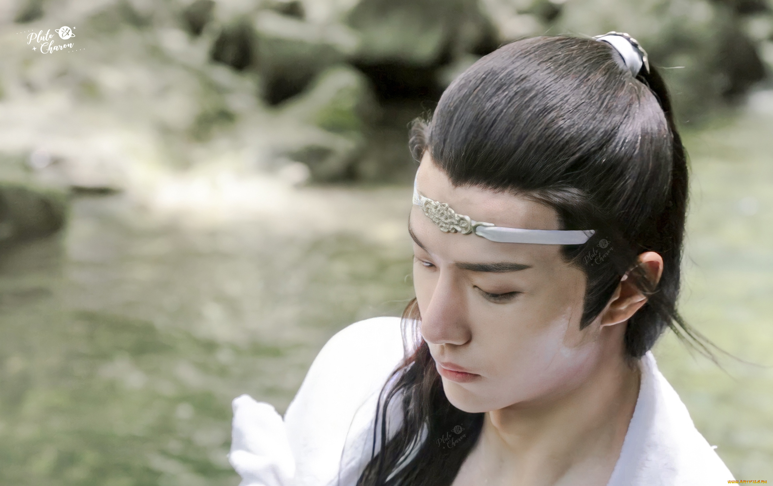 мужчины, wang, yi, bo, актер, лицо, полотенце, озеро