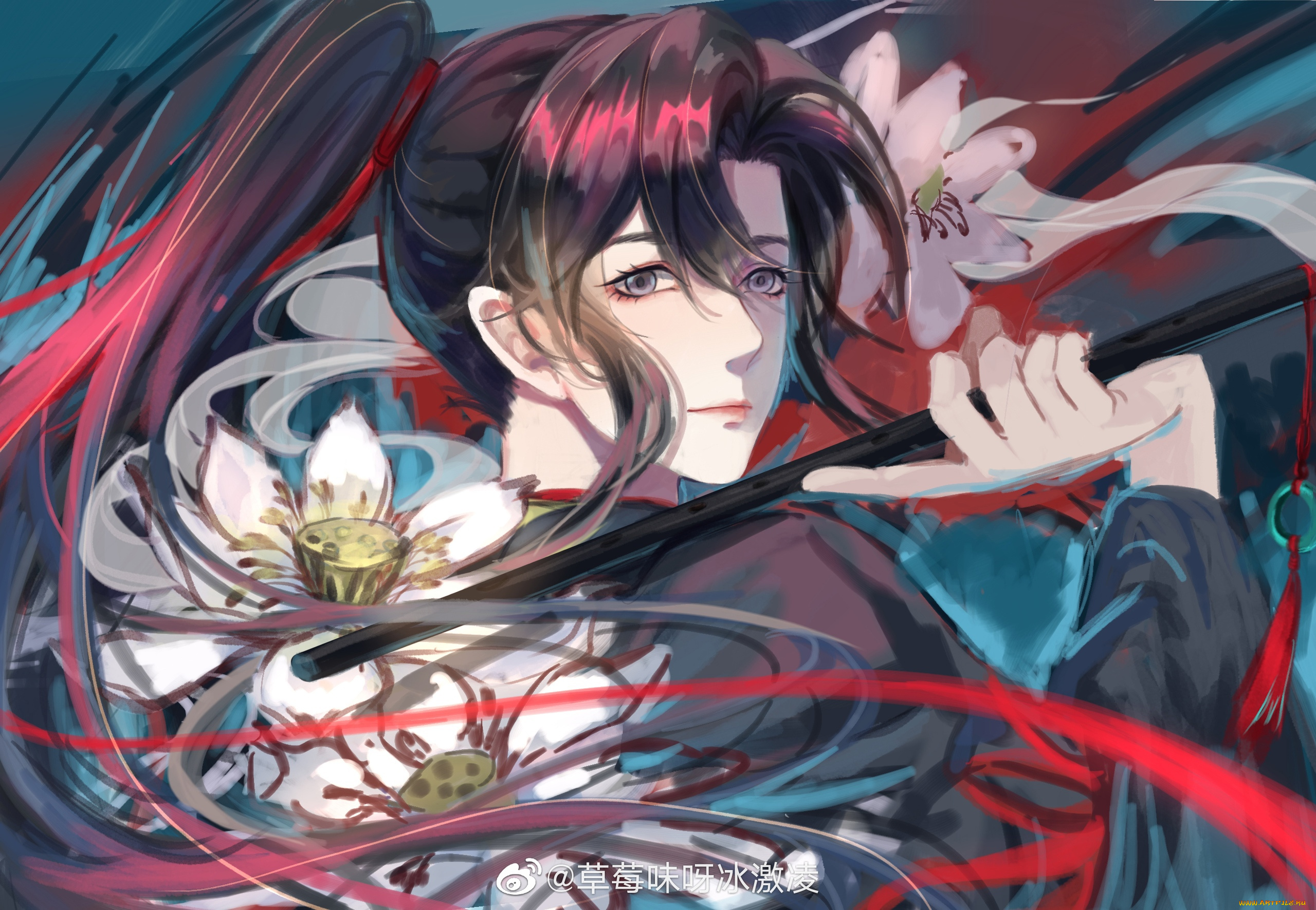 аниме, mo, dao, zu, shi, вэй, усянь, флейта, цветы