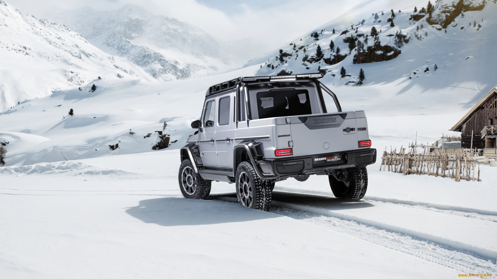 brabus, 800, adventure, xlp, автомобили, brabus, белый, горы, снег