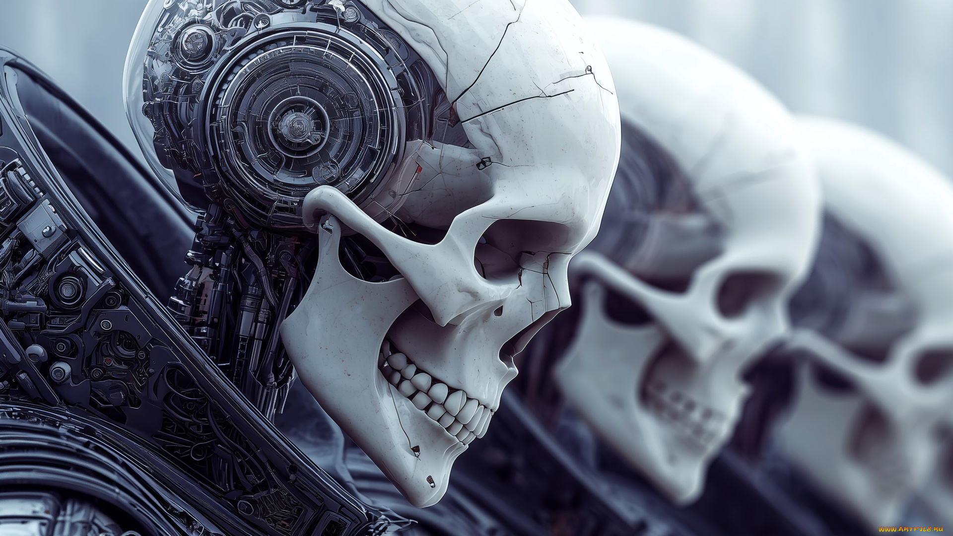 3д, графика, фантазия, , fantasy, киборги, черепа, броня