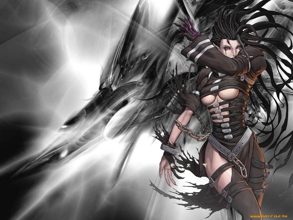 dark, elf, аниме, angels, demons