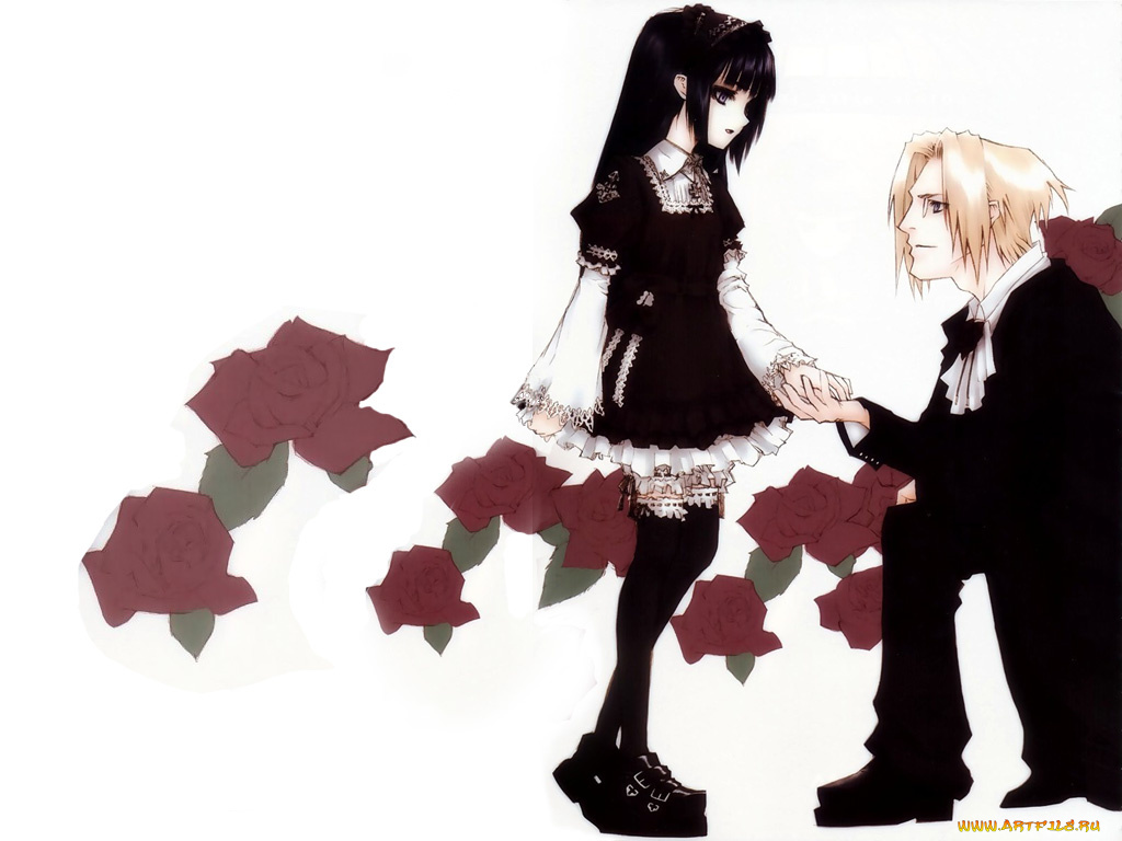 острые, розы, аниме, *unknown, другое