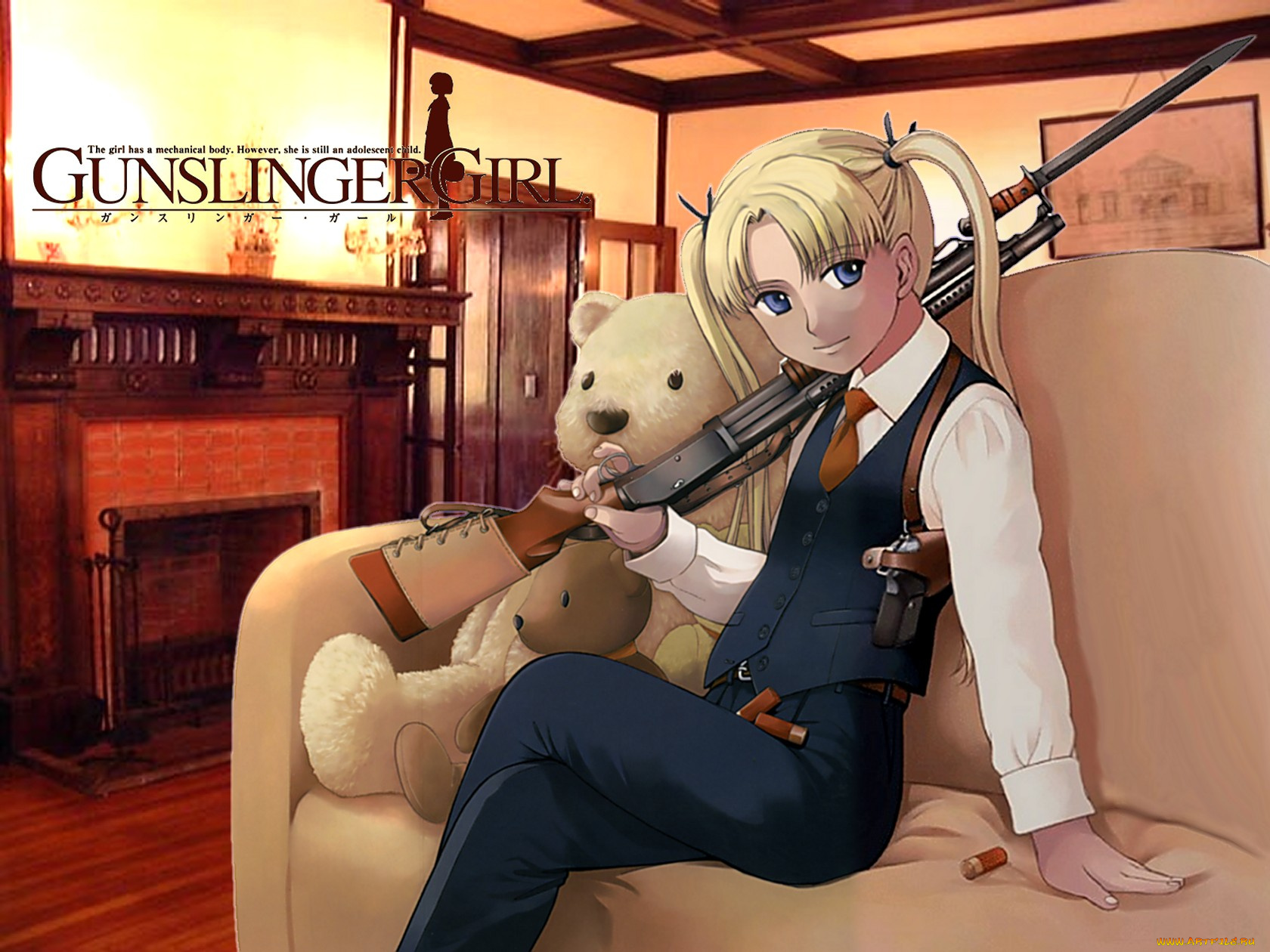 аниме, gun, slinger, girl