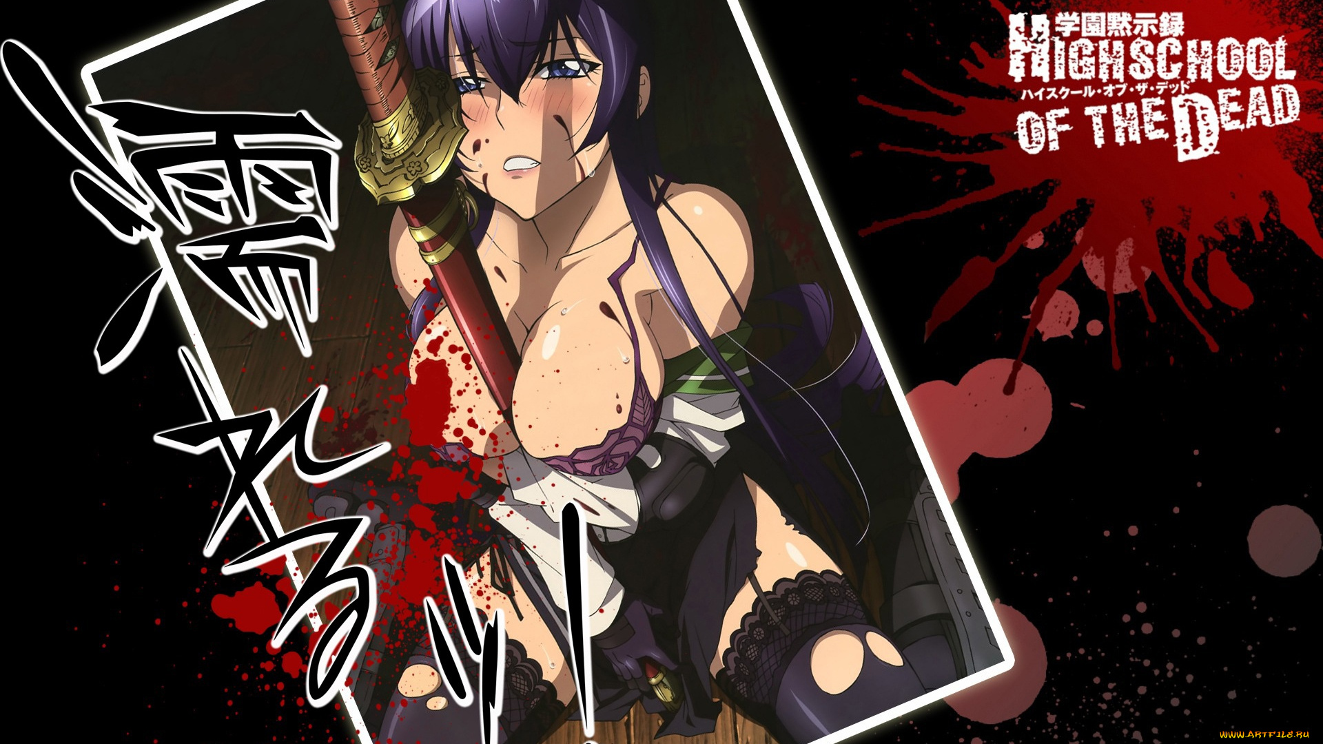 аниме, highschool, of, the, dead, девушка, грудь