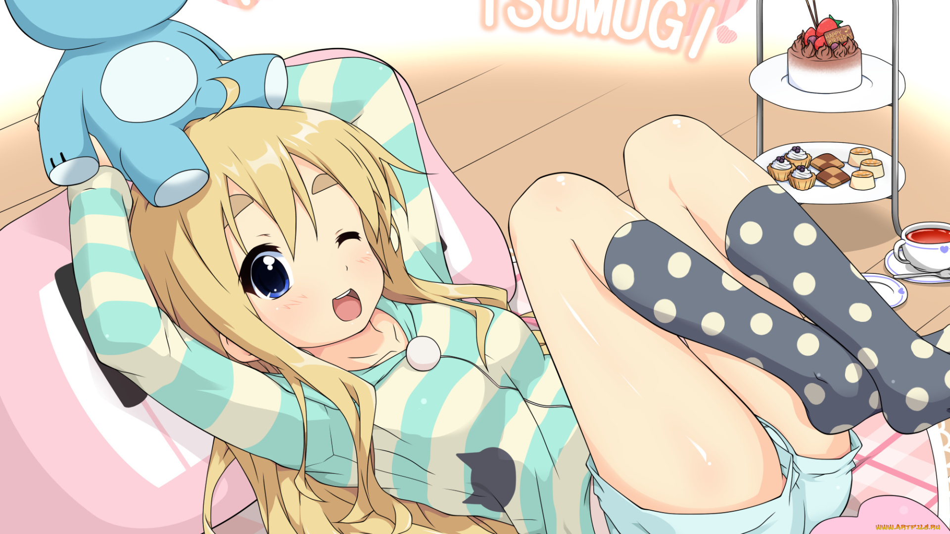 аниме, on, игрушка, девушка