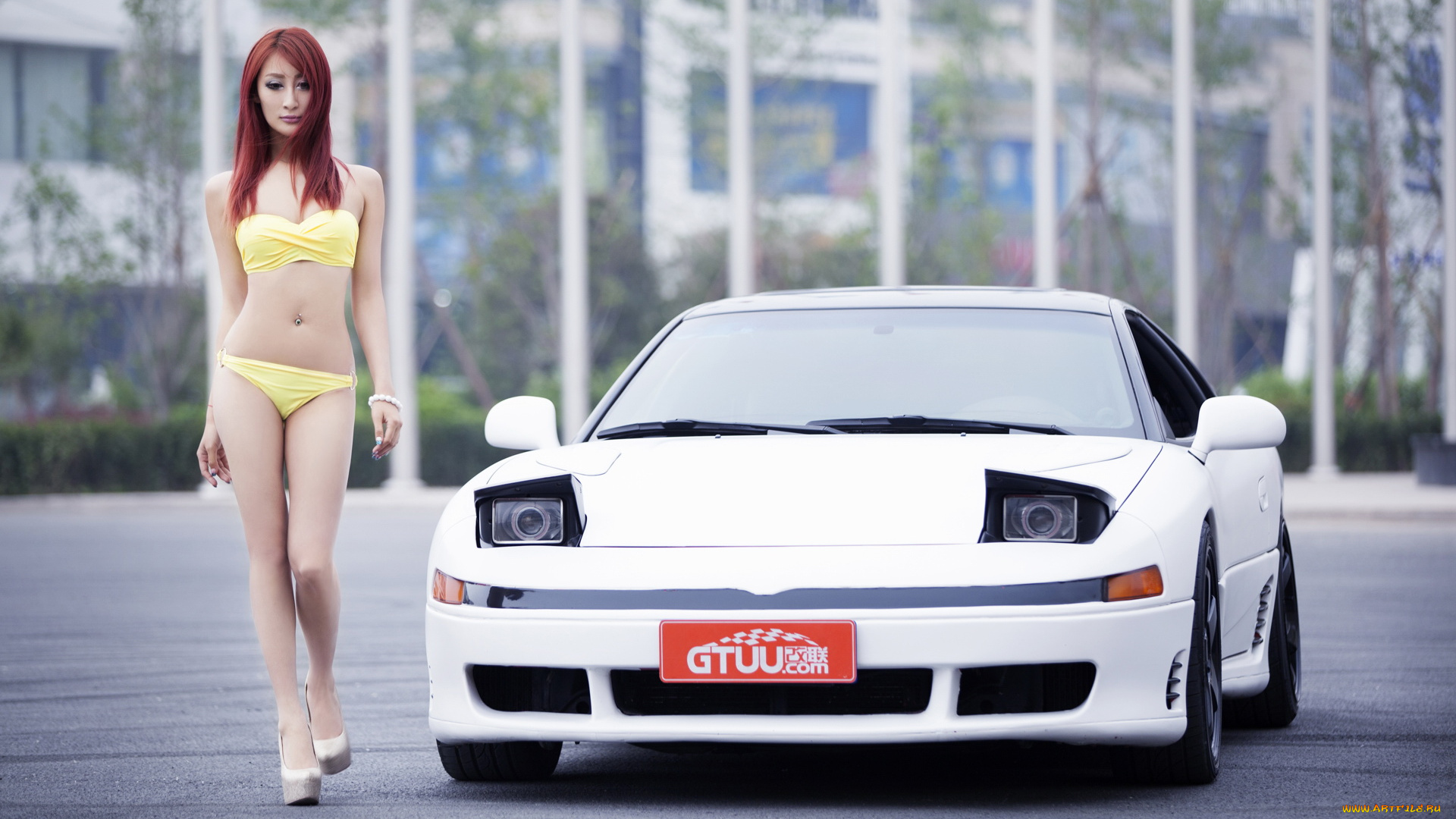 автомобили, авто, девушками, mitsubishi, 3000gt, девушка