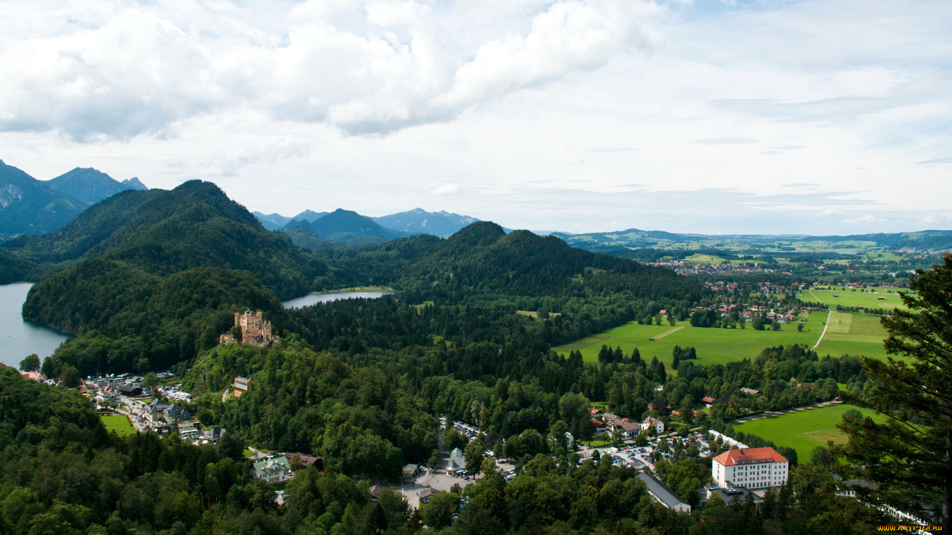 fussen, bavaria, германия, города, пейзажи, панорама, дома, пейзаж