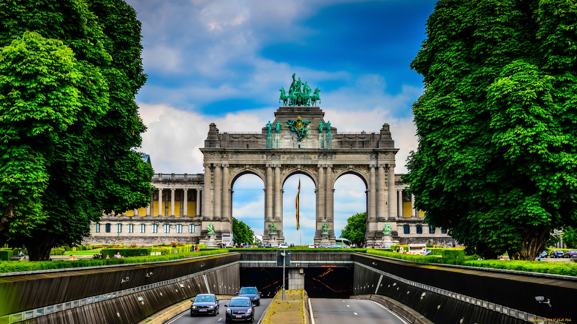 города, брюссель, бельгия, тоннель, арка