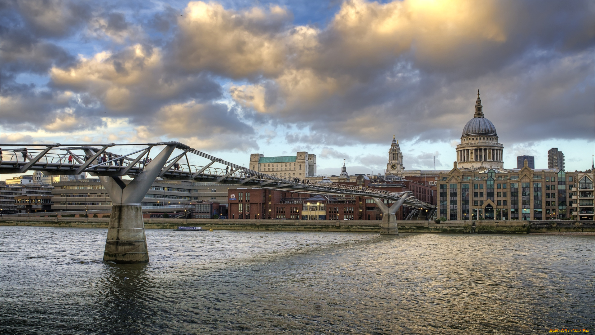 города, лондон, великобритания, мост, река, здания