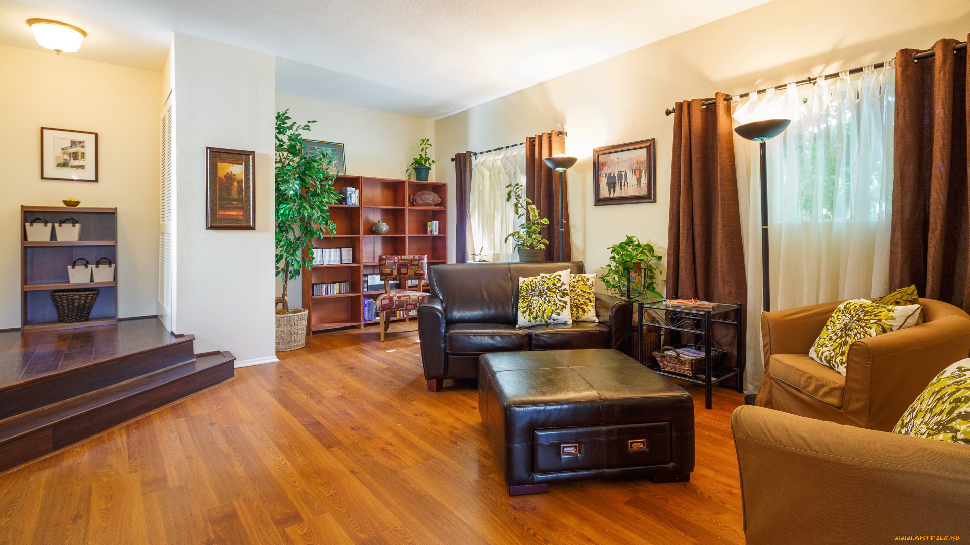 интерьер, гостиная, кресла, диван, стол