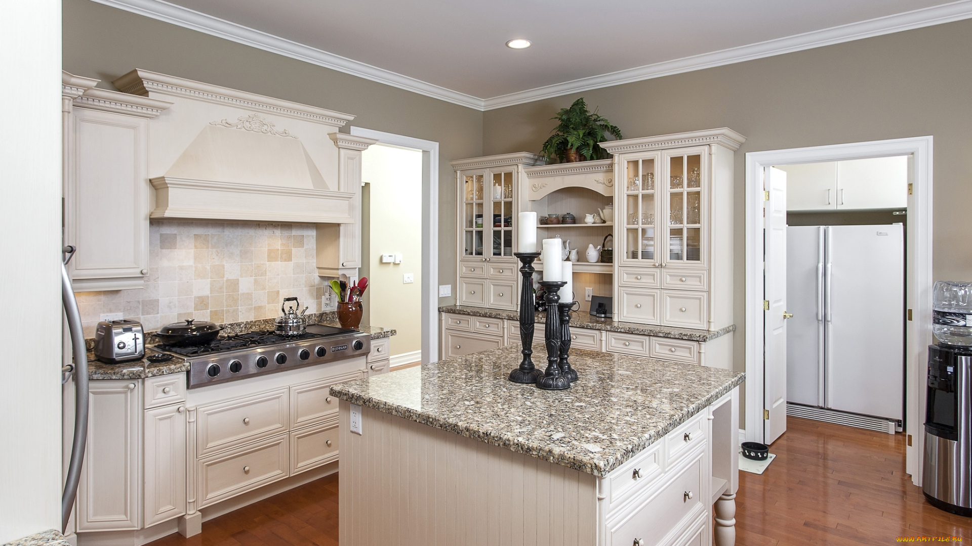 интерьер, кухня, свечи, мебель