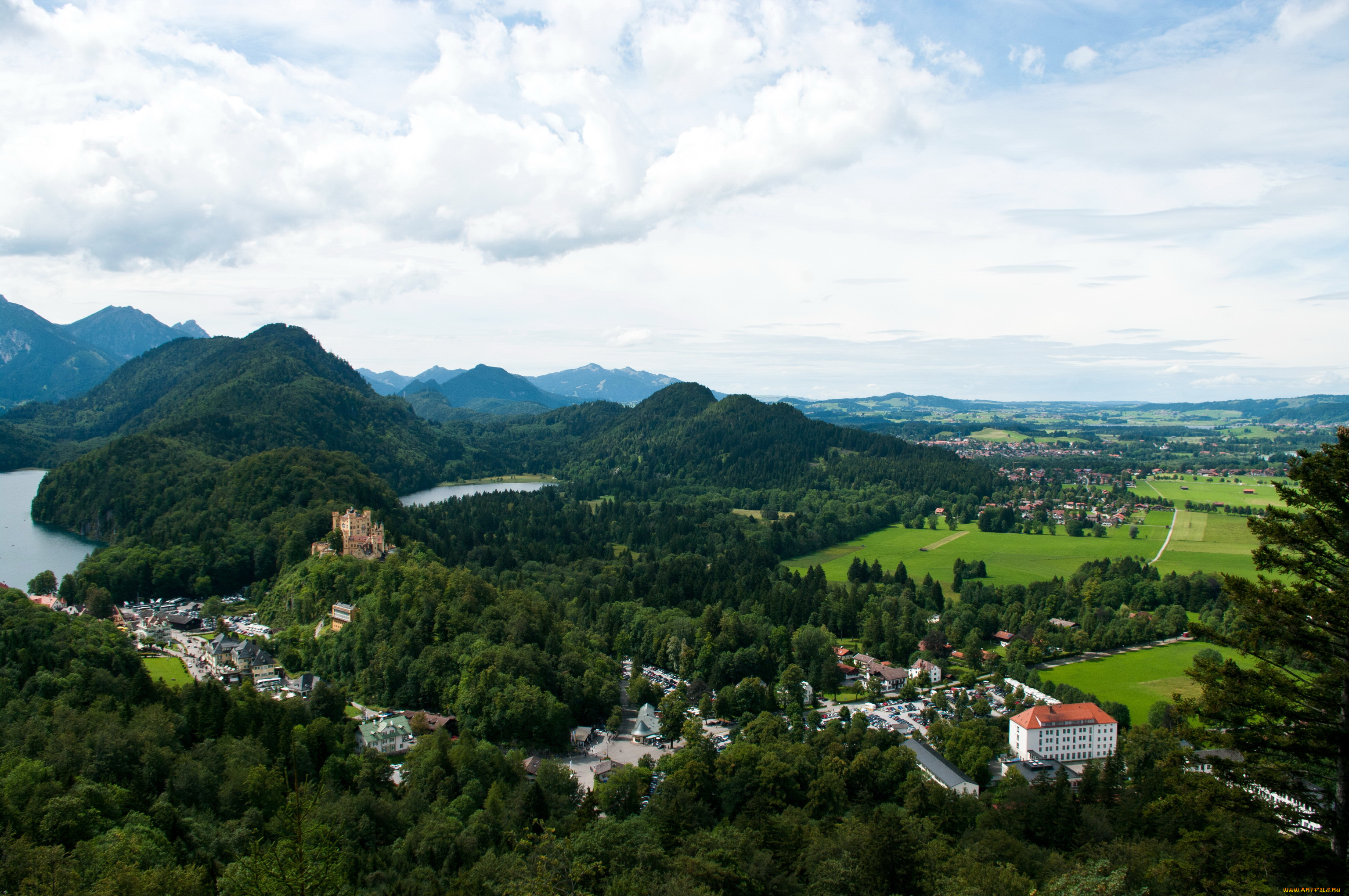 fussen, bavaria, германия, города, пейзажи, панорама, дома, пейзаж