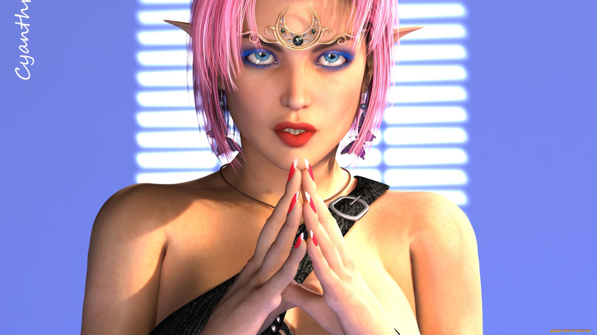 3д, графика, эльфы, , elves, взгляд, эльфийка