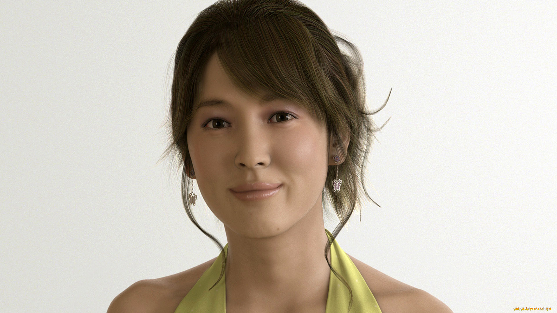 3д, графика, портрет, , portraits, взгляд, девушка, улыбка