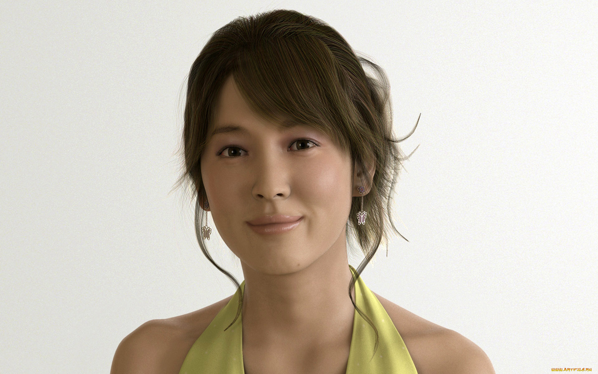 3д, графика, портрет, , portraits, взгляд, девушка, улыбка