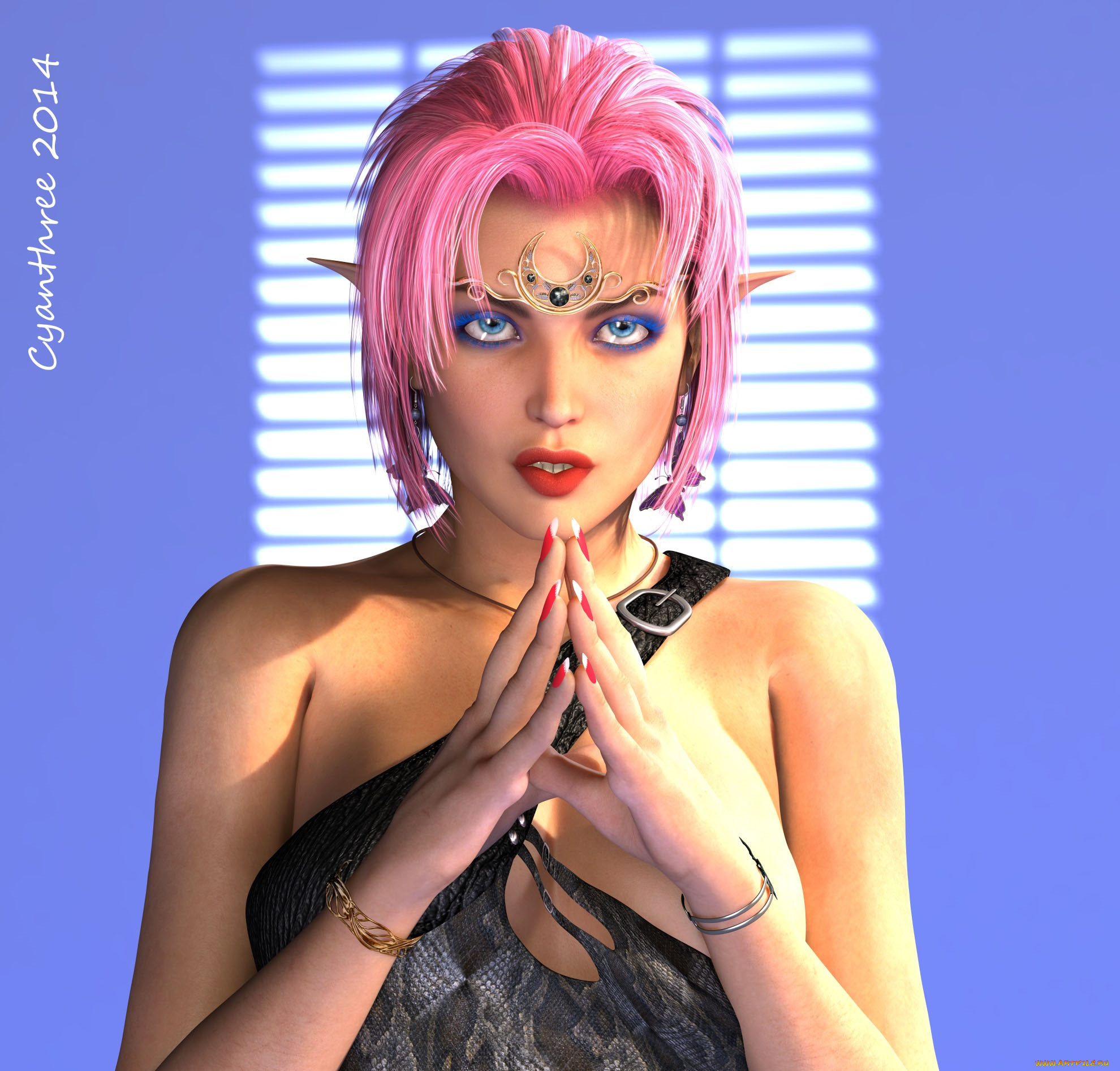 3д, графика, эльфы, , elves, взгляд, эльфийка