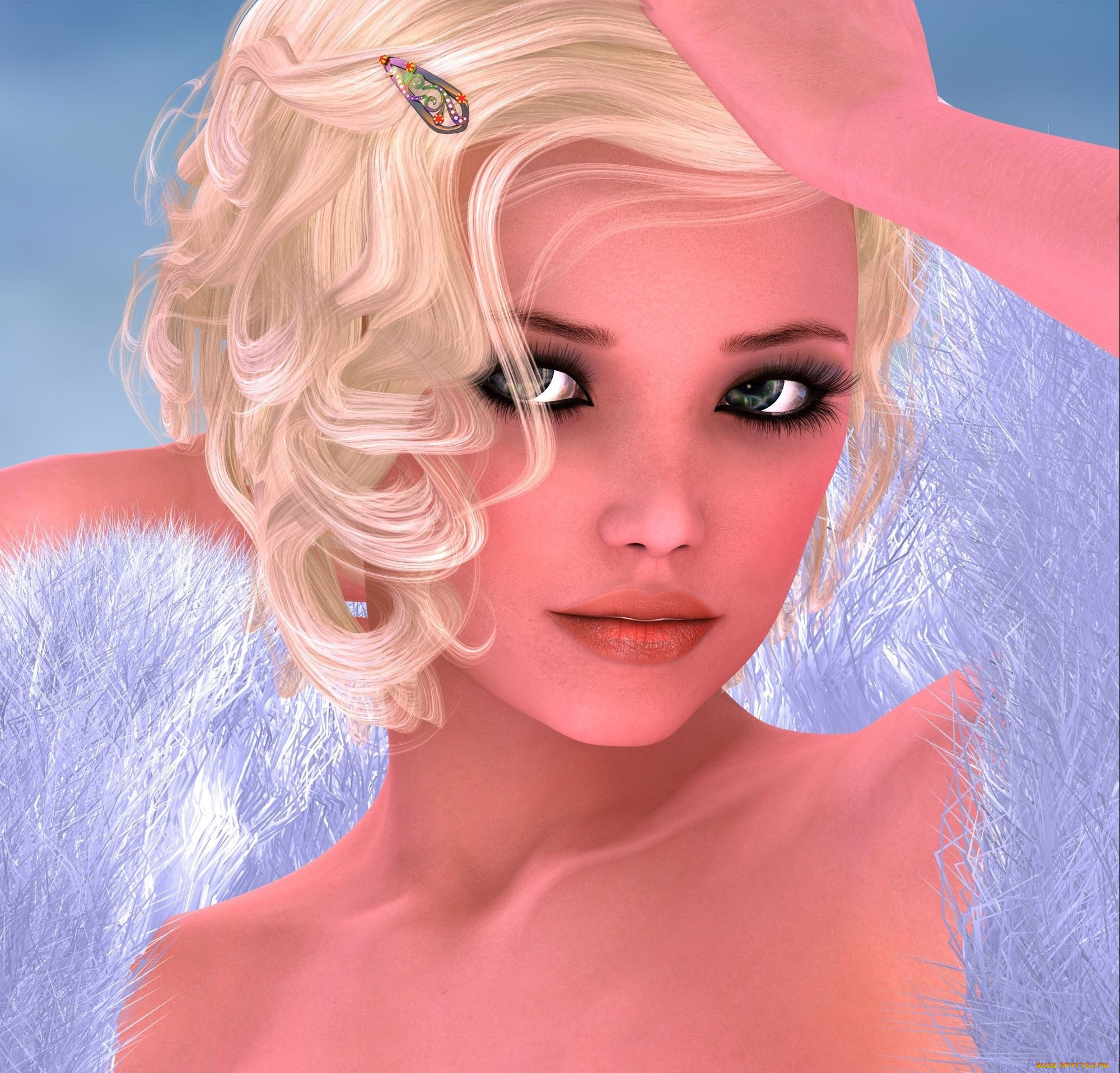 3д, графика, портрет, , portraits, взгляд, девушка