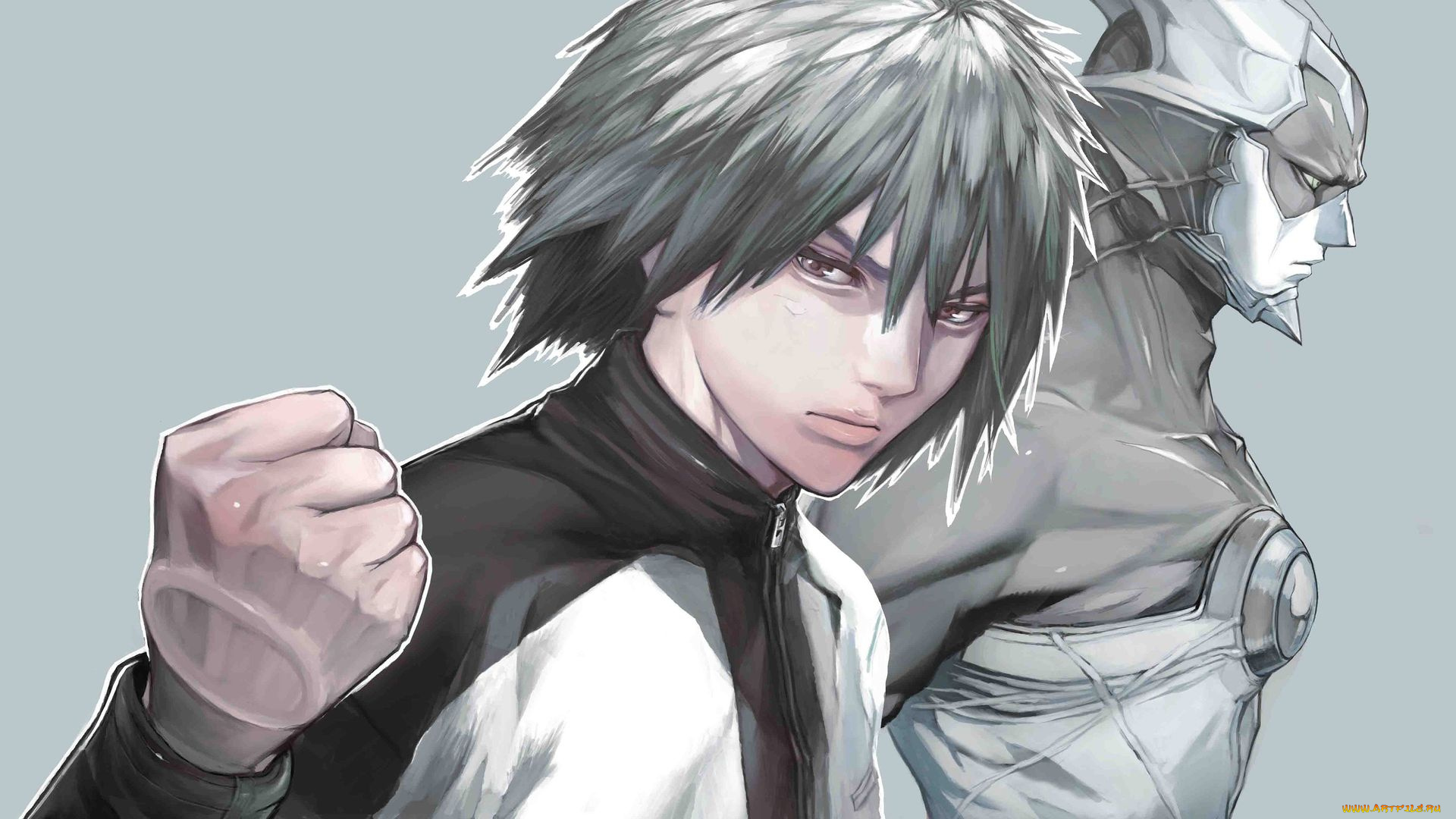 аниме, zetman, фон, взгляд, парень