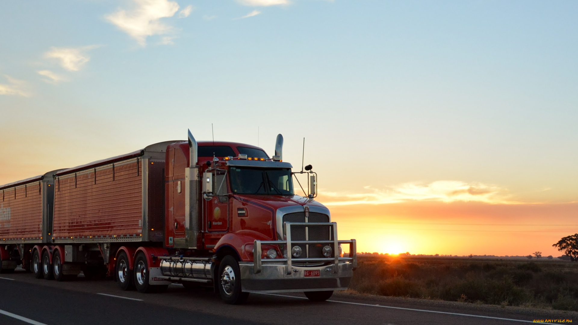 автомобили, kenworth, седельный, грузовик, тяжелый, тягач