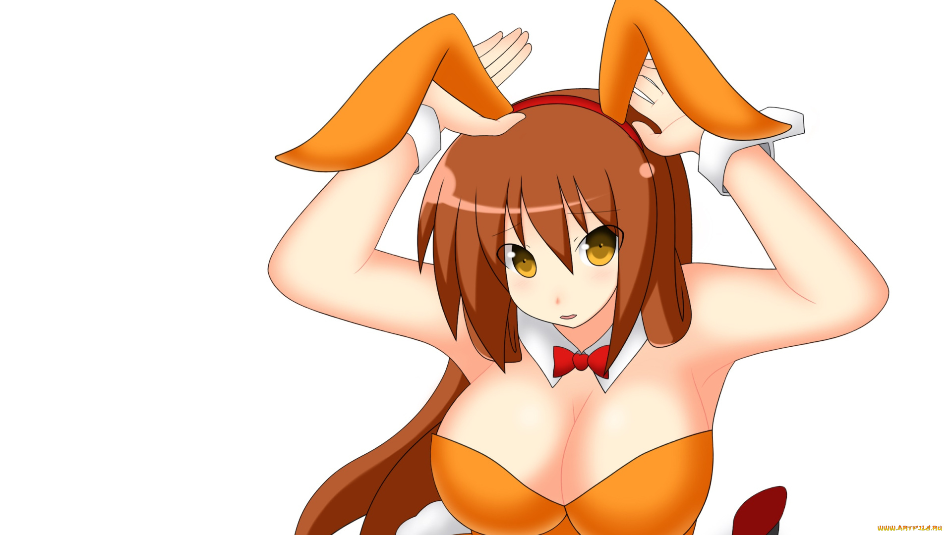 разное, арты, фон, ушки, взгляд, девушка