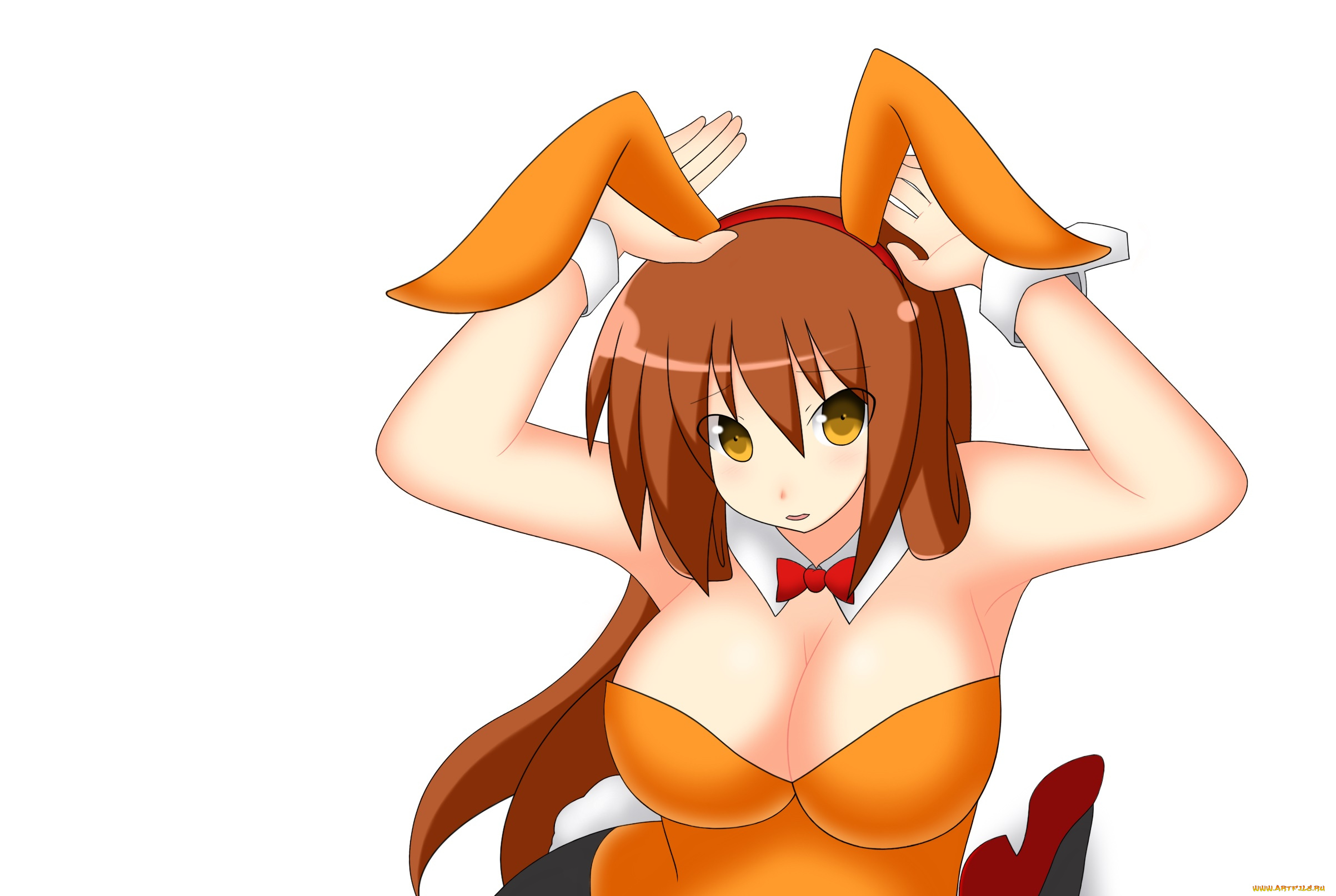 разное, арты, фон, ушки, взгляд, девушка