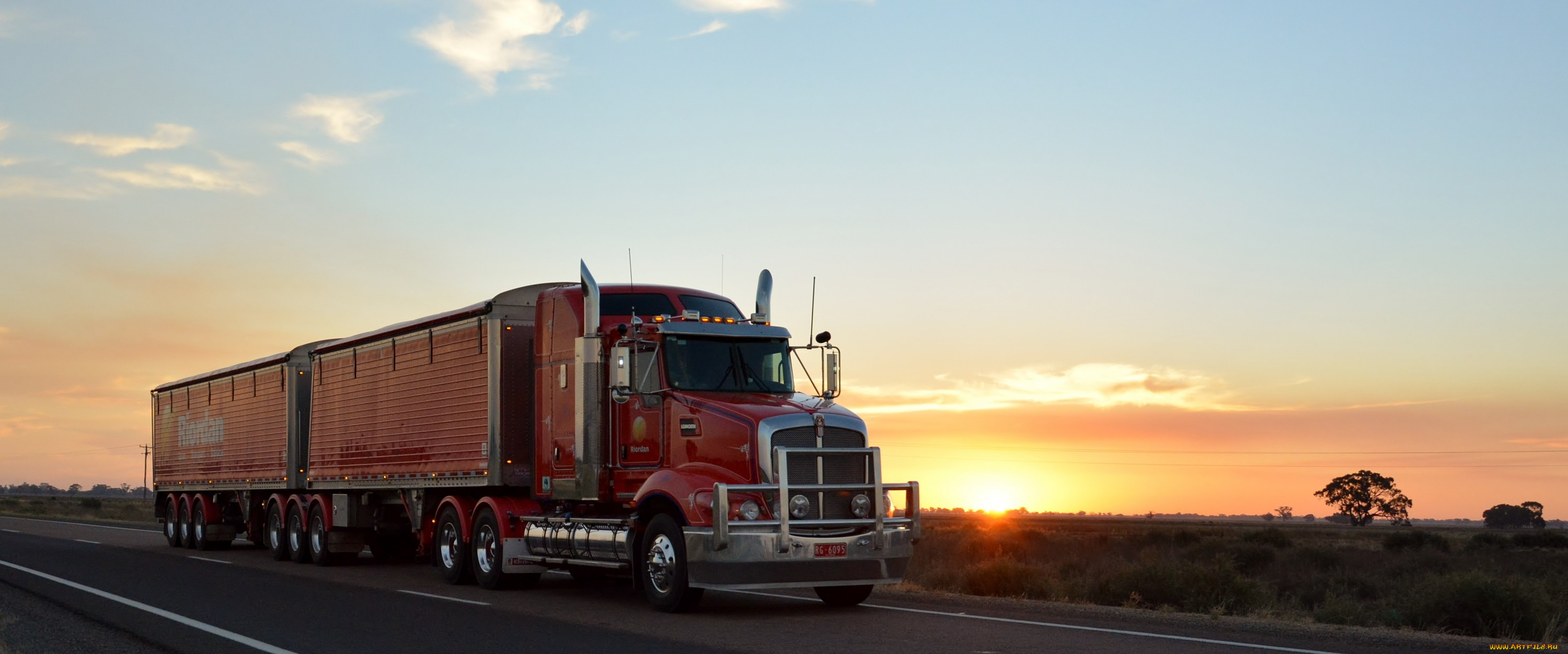 автомобили, kenworth, седельный, грузовик, тяжелый, тягач