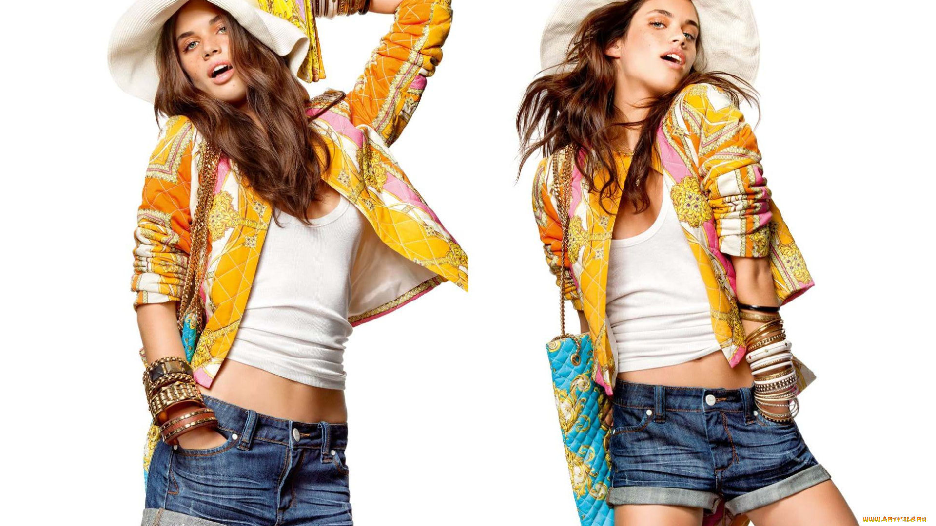 девушки, sara, sampaio, сара, сампайо, модель, сумки, шляпа, жакет, шорты, браслеты