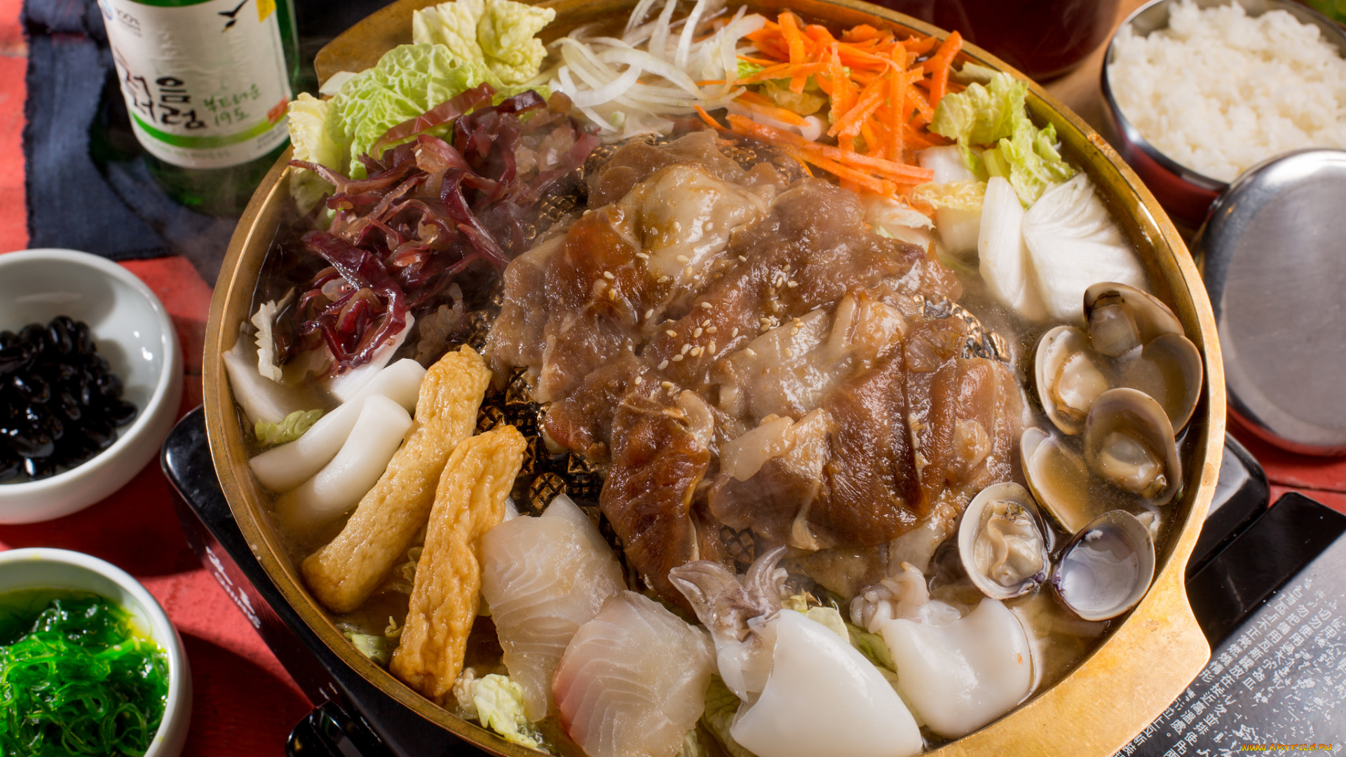 еда, рыбные, блюда, , с, морепродуктами, китайская, кухня