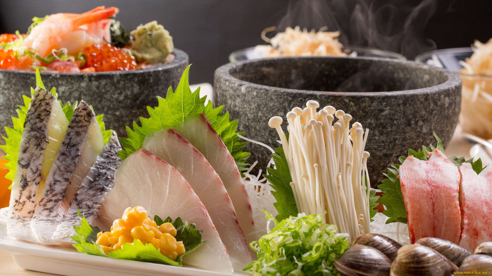 еда, рыбные, блюда, , с, морепродуктами, кухня, китайская