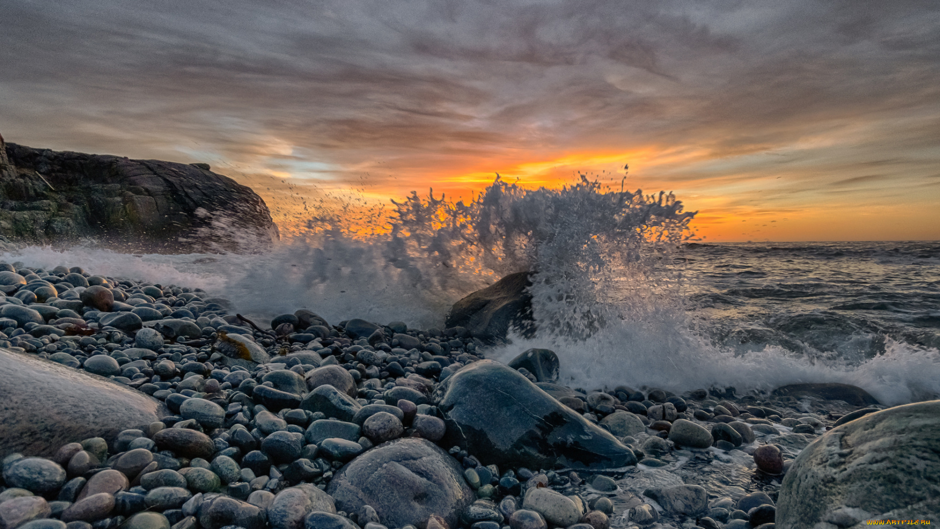 природа, побережье, простор