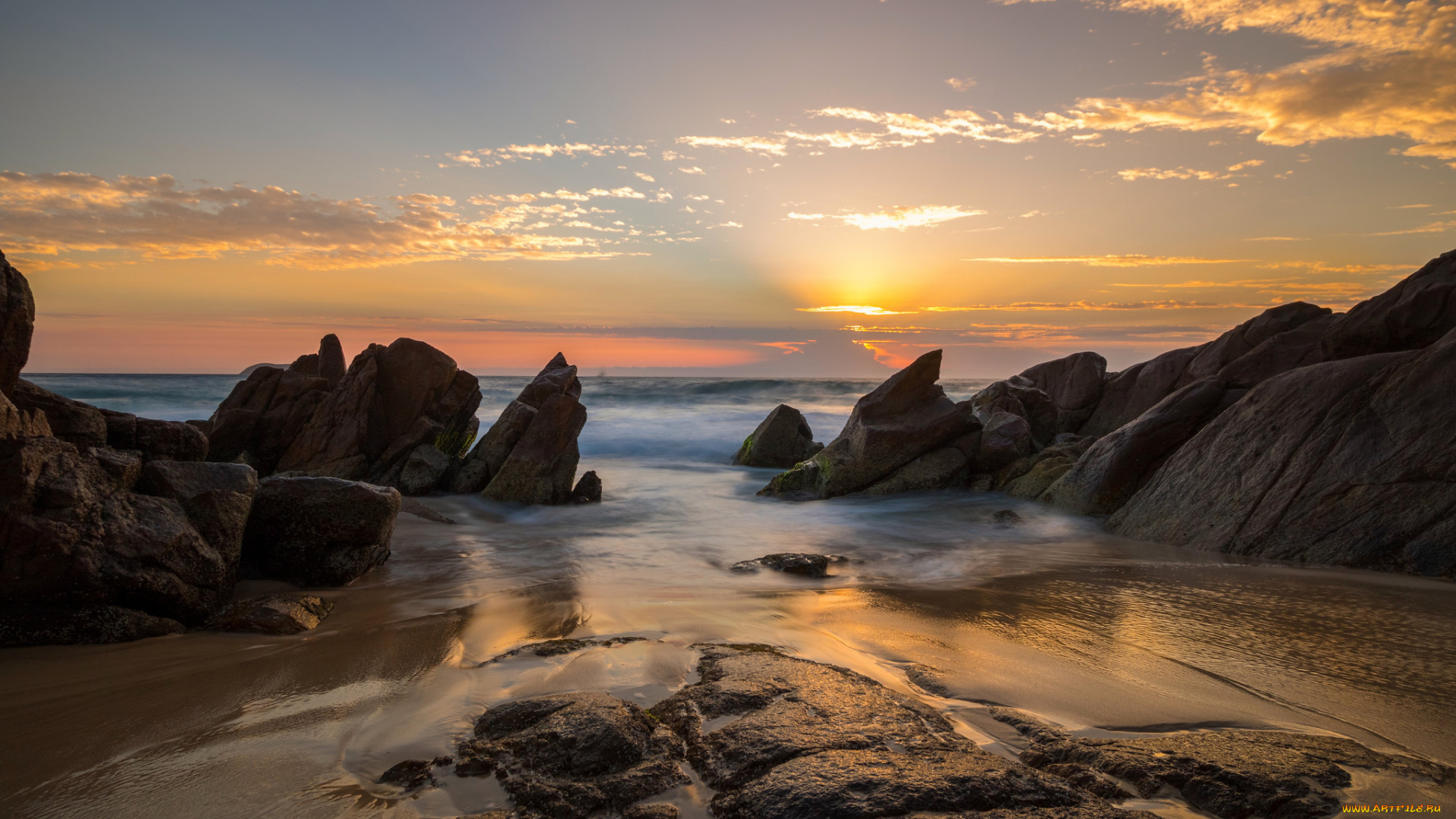 природа, побережье, простор